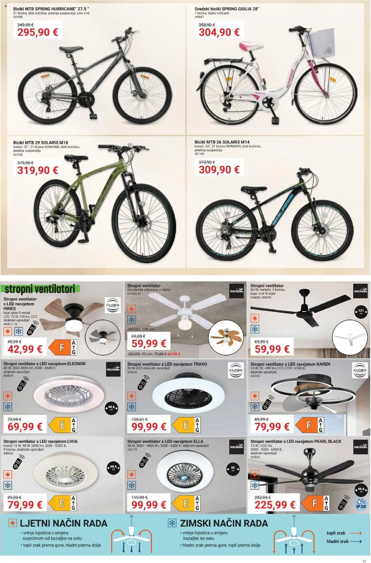 Pevex katalog | vrijedi od 28.05.2026 | Stranica: 11 | Proizvodi: Ventilator, Bicikl, Ventilatori, Stropni ventilator