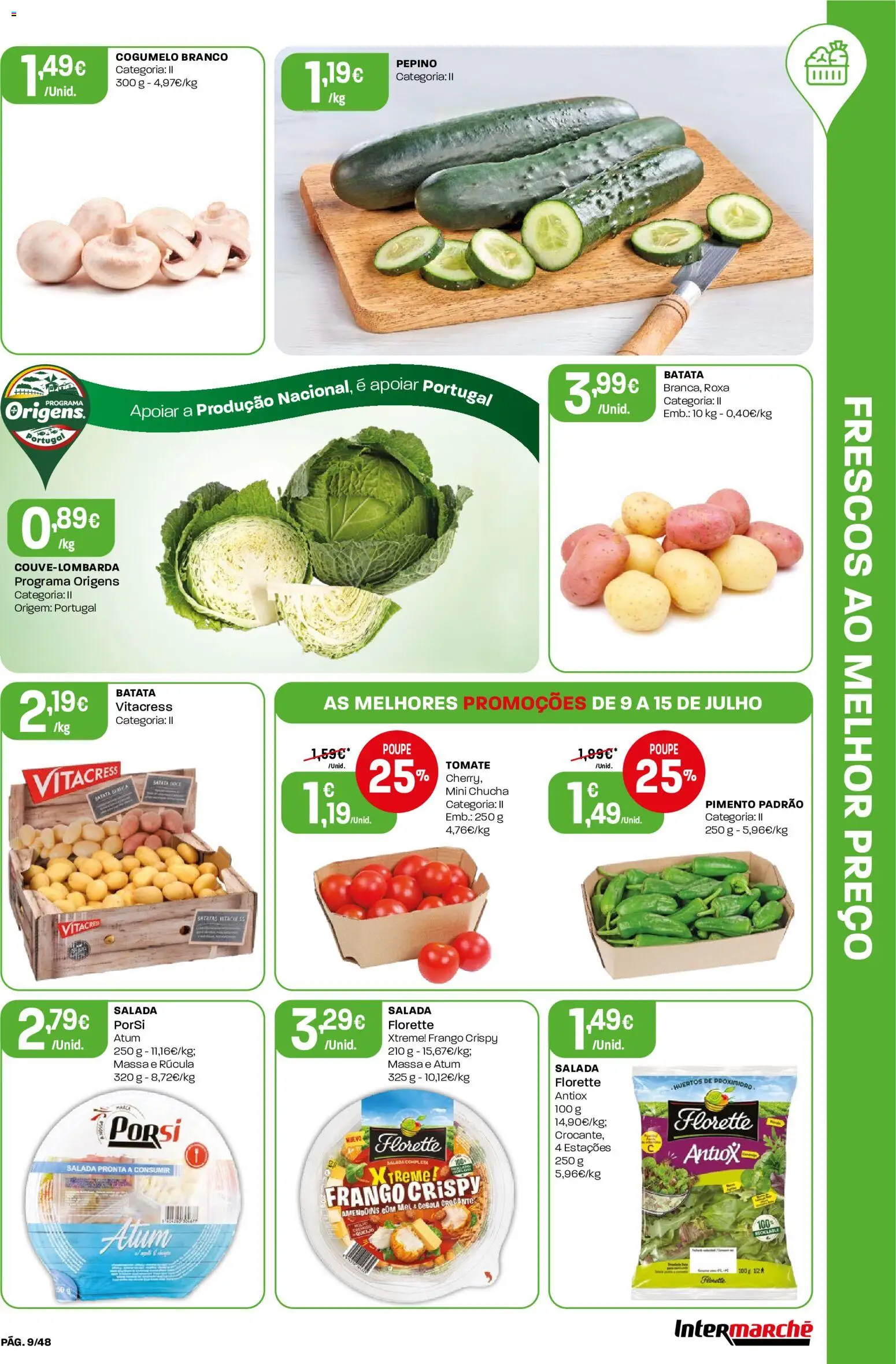 Intermarché folheto │ válido de 09/07/2026 | Página: 9 | Produtos: Amendoins, Batata, Atum, Cebola