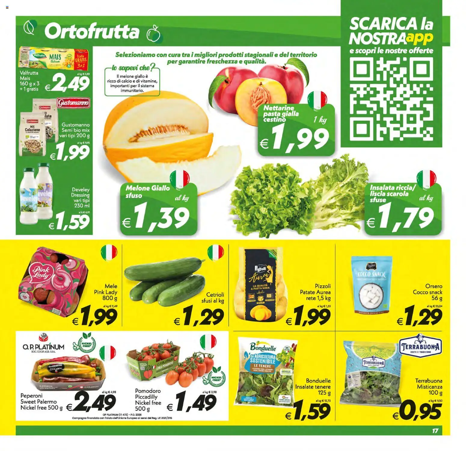 Volantino SuperConveniente del 19/06/2026 | Pagina: 17 | Prodotti: Misticanza, Peperoni, Pomodoro, Melone