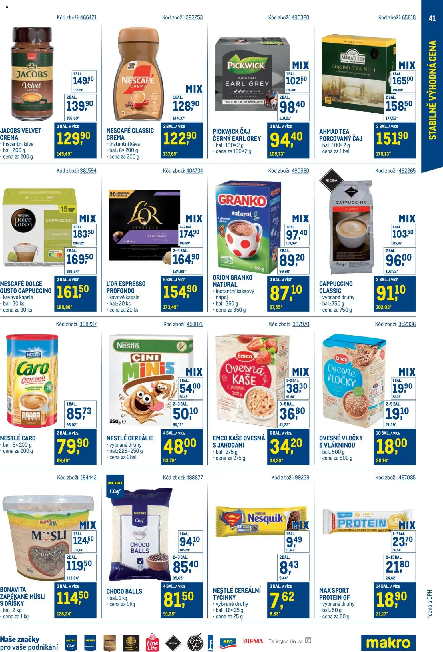Makro leták - Stabilně výhodná cena od 18.05.2026 | Strana: 41 | Produkty: L'Or, Nesquik, Nescafé, Kaše
