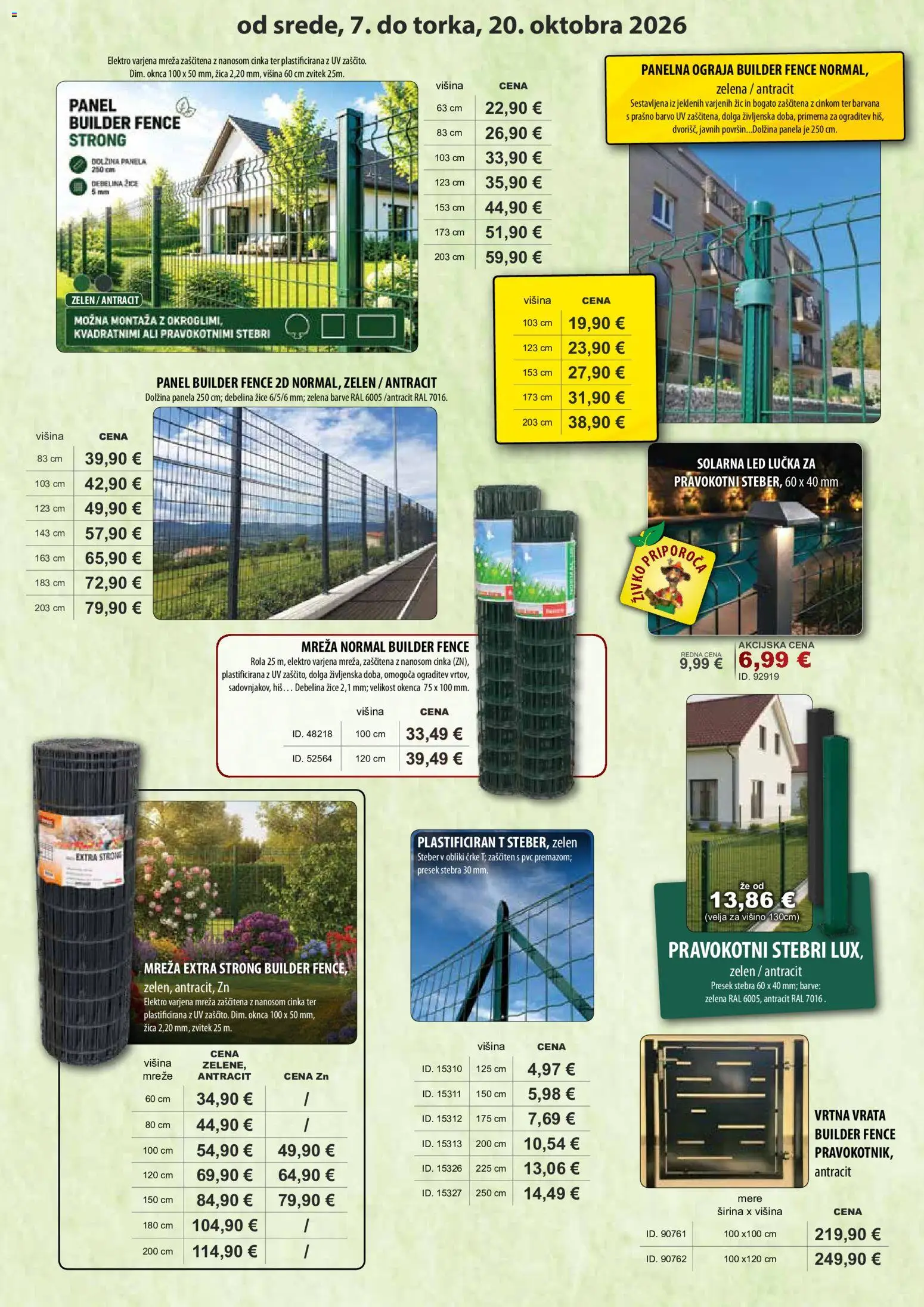 Novi Živex katalog ponudbe – veljaven od 07.10.2026 | Stran: 6 | Izdelki: Ograja, Vrata, Zelena