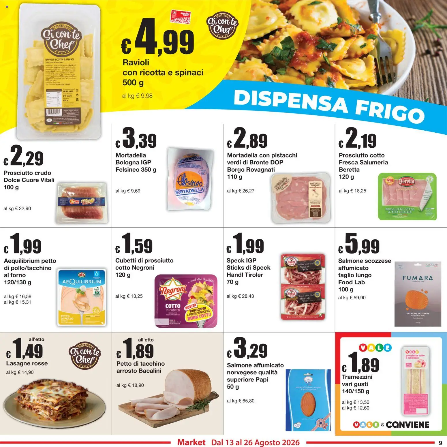 Volantino Sì con Te del 13/08/2026 | Pagina: 9 | Prodotti: Salmone, Maionese, Pasta, Forno