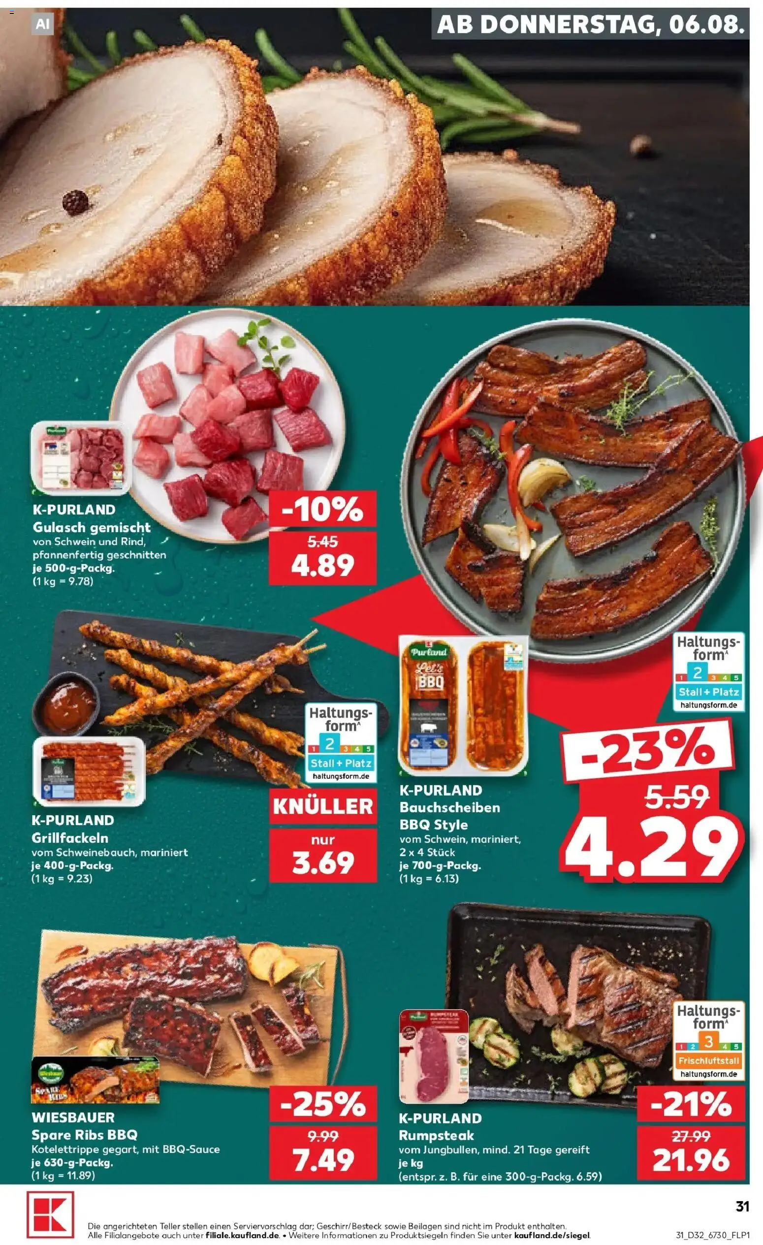 Kaufland Prospekt Borna – gültig ab 03.08.2026 | Seite: 40 | Produkte: Rumpsteak, Spare ribs, Gulasch