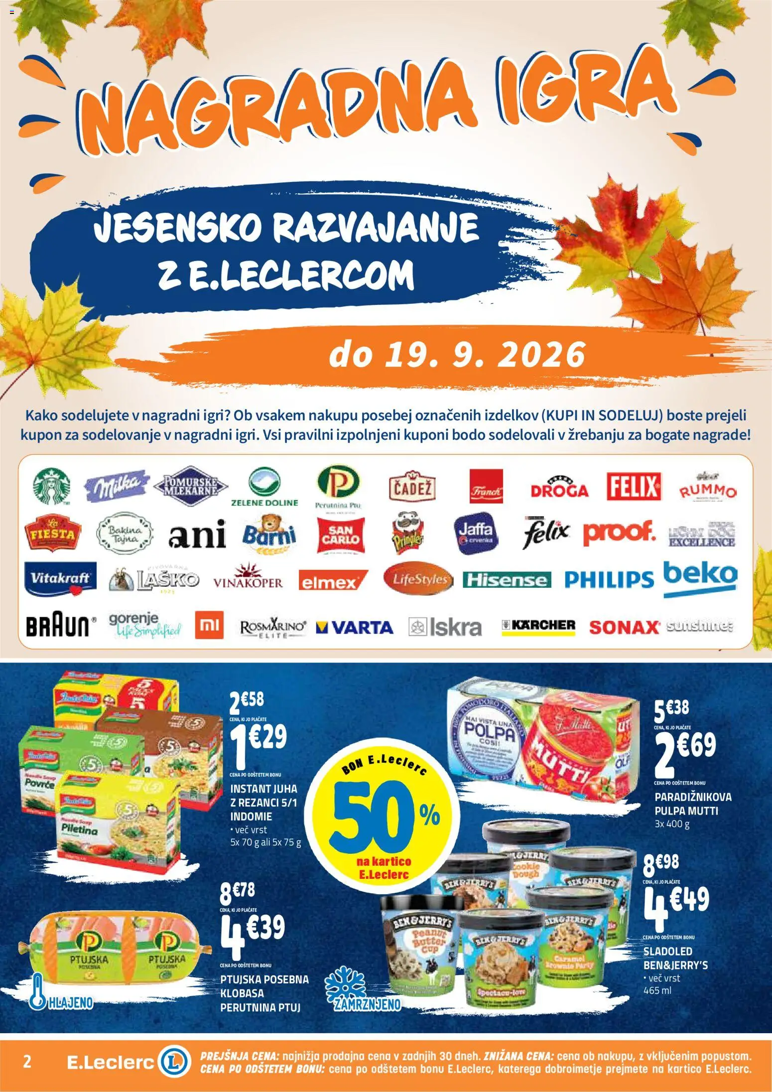 Novi E.leclerc katalog ponudbe – veljaven od 09.09.2026 | Stran: 2 | Izdelki: Igra, Rezanci, Juha, Sladoled