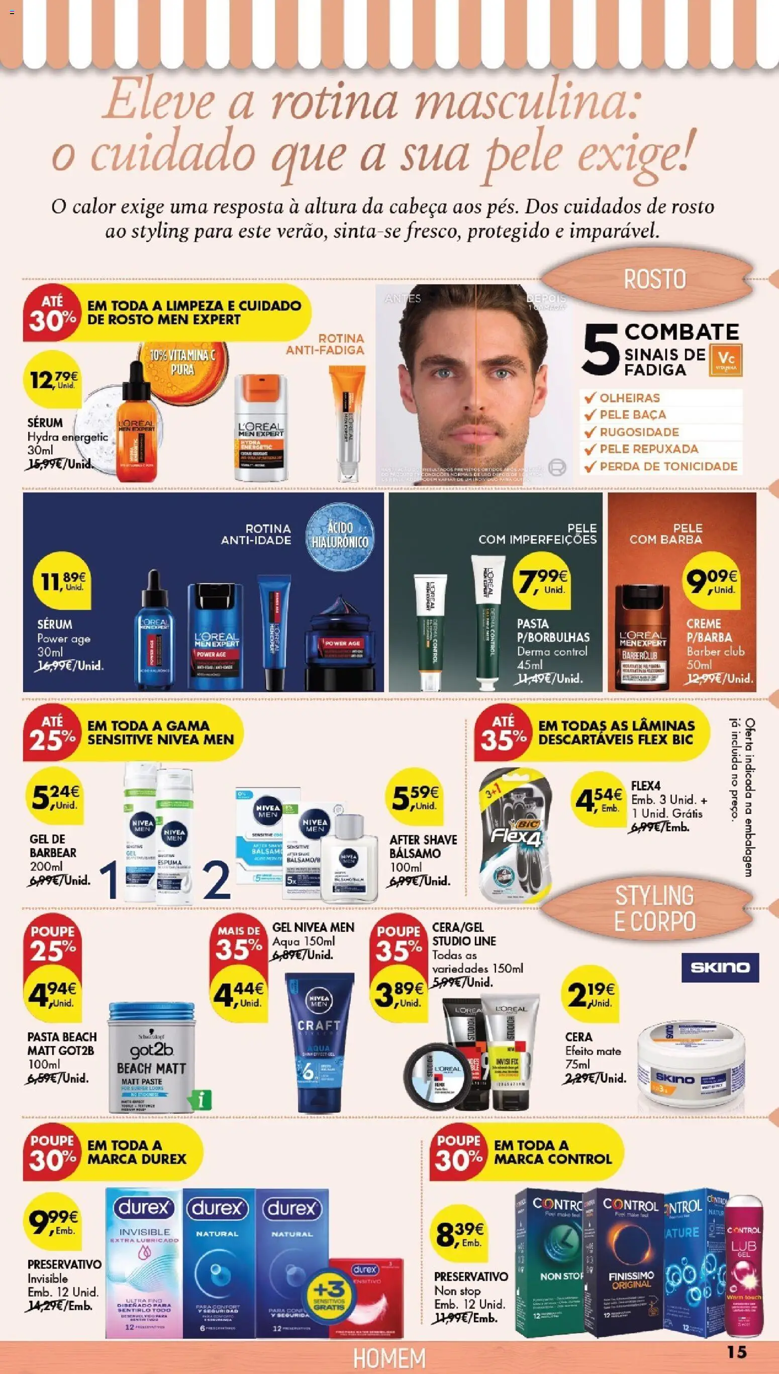 Pingo Doce folheto Especial Beleza │ válido de 21/07/2026 | Página: 15 | Produtos: Sérum, Cera, Vitamina c, Creme