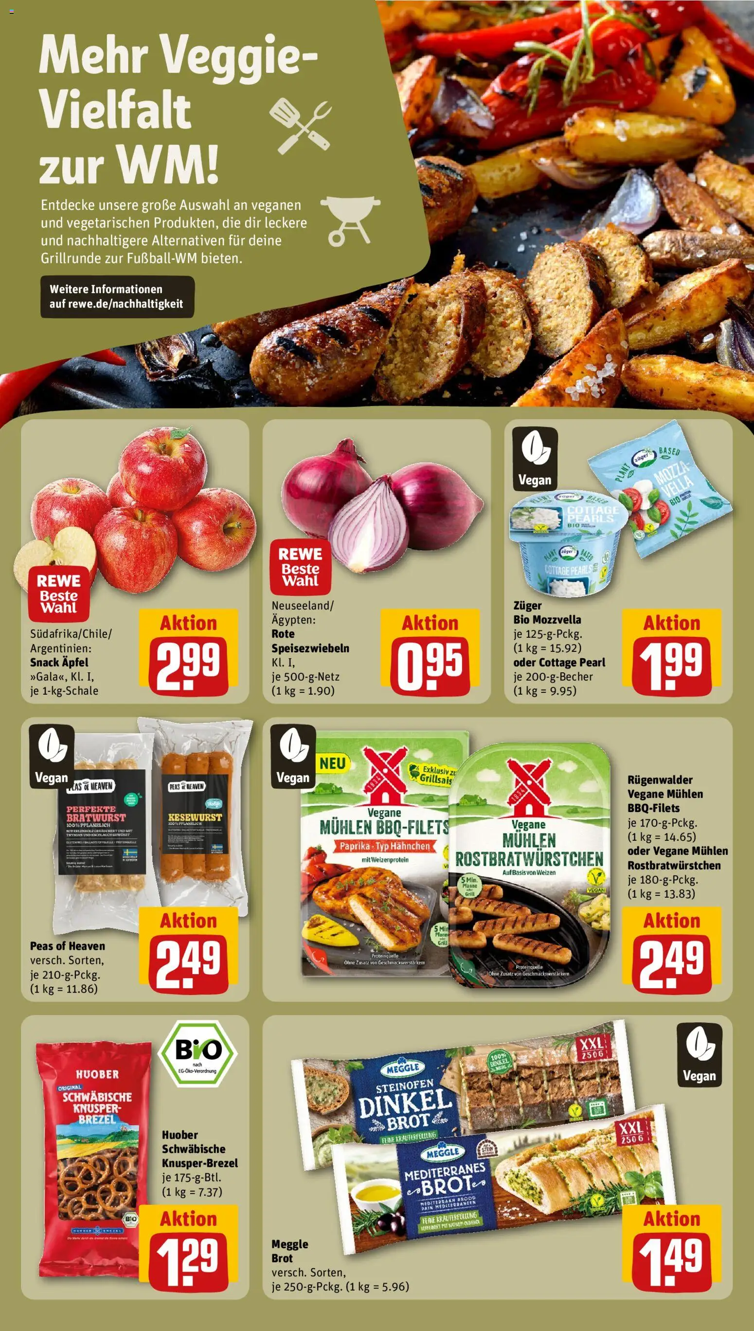 Rewe Prospekt – gültig ab 08.06.2026 | Seite: 13 | Produkte: Grill, Mozzarella, Bratwurst, Brot