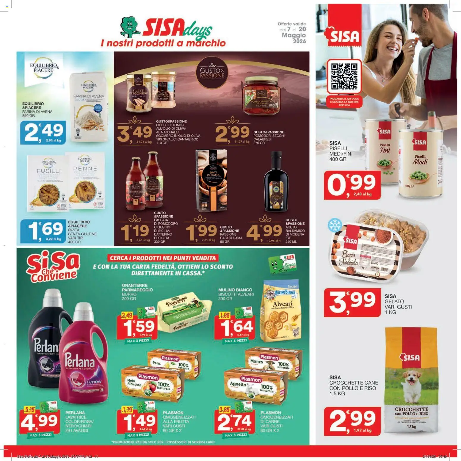 Volantino SISA del 07.05.2026 | Pagina: 11 | Prodotti: Biscotti, Burro, Crocchette, Lavatrice