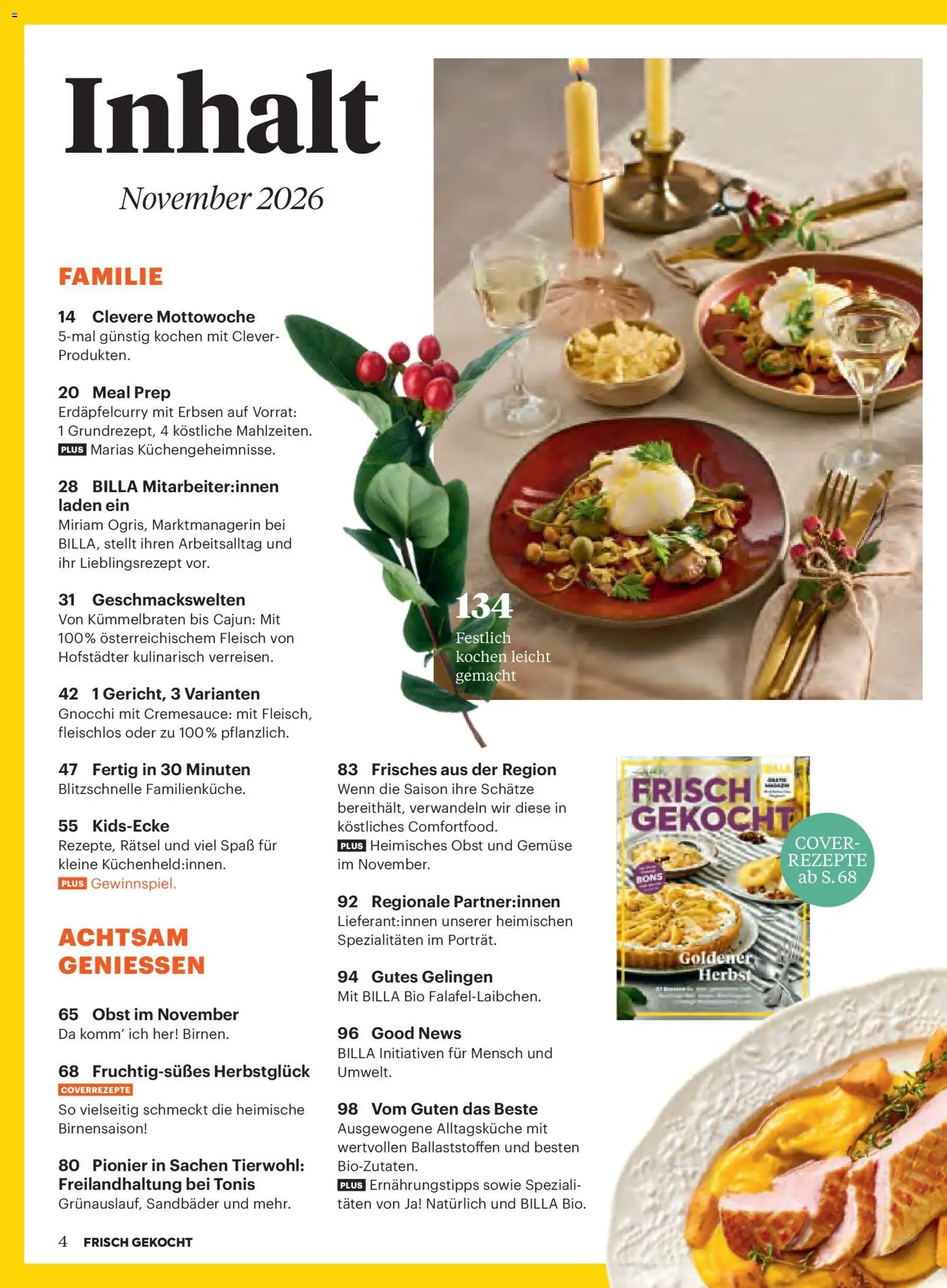 Billa AT akciós ujság - amely érvényes a következő dátumtól: 2026.11.01. | Oldal: 4 | Termékek: Gnocchi, Só