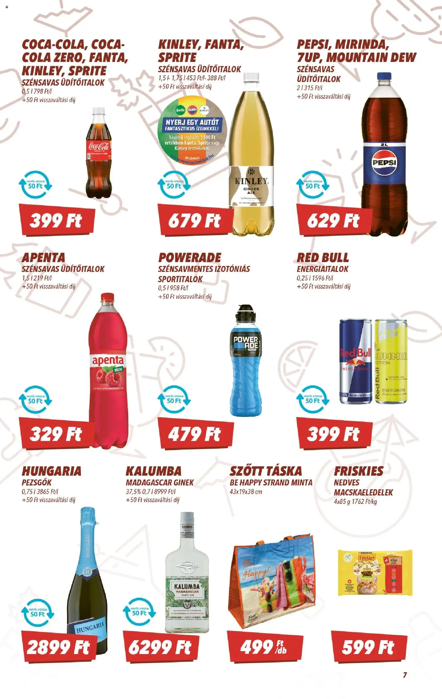 CBA akciós ujság - amely érvényes a következő dátumtól: 2026.07.09. | Oldal: 7 | Termékek: Lime, Táska, Coca Cola, Cola