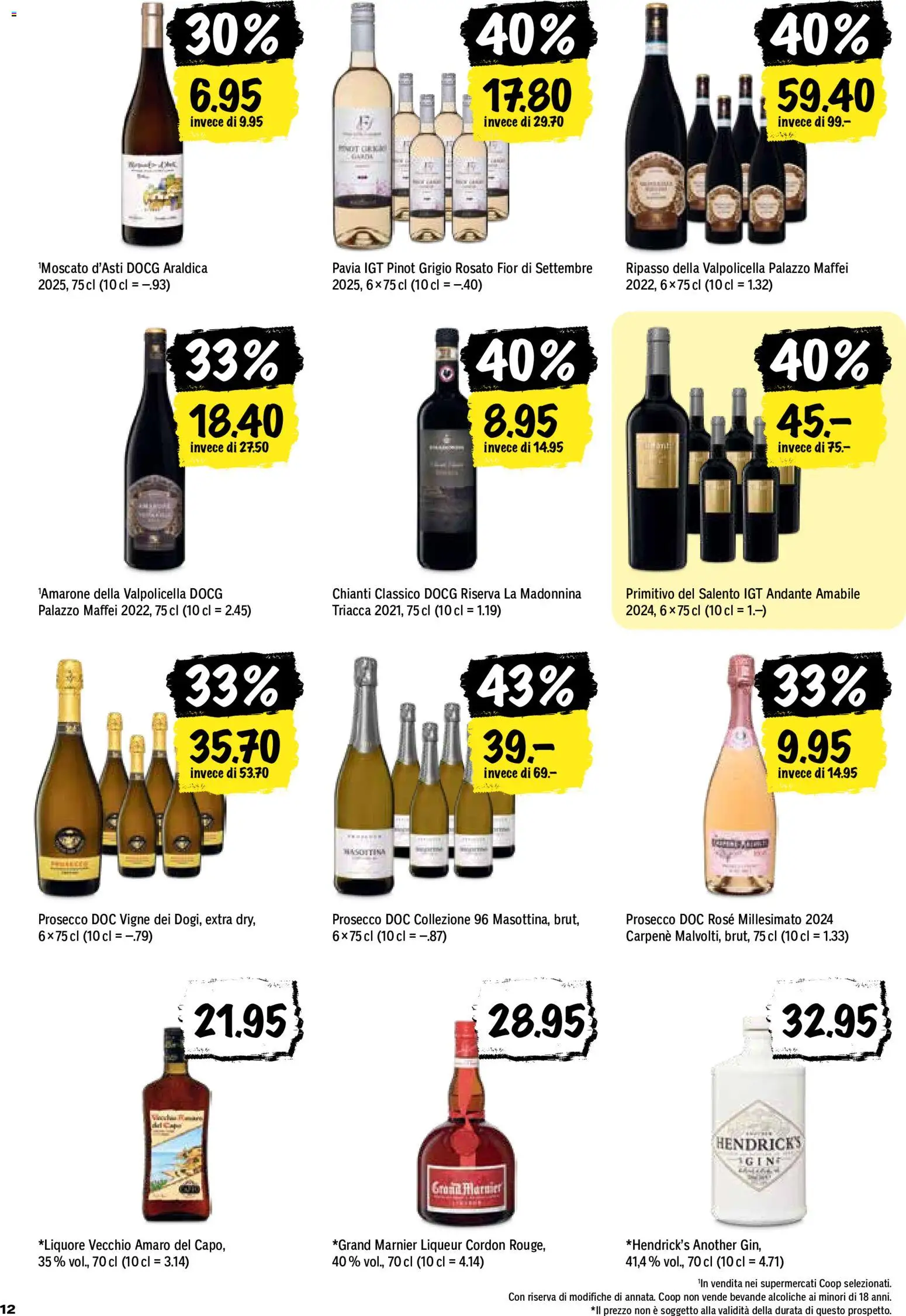 Coop aktionen IT – gültig ab 27.08.2026 | Seite: 12 | Produkte: Rouge, Prosecco, Gin