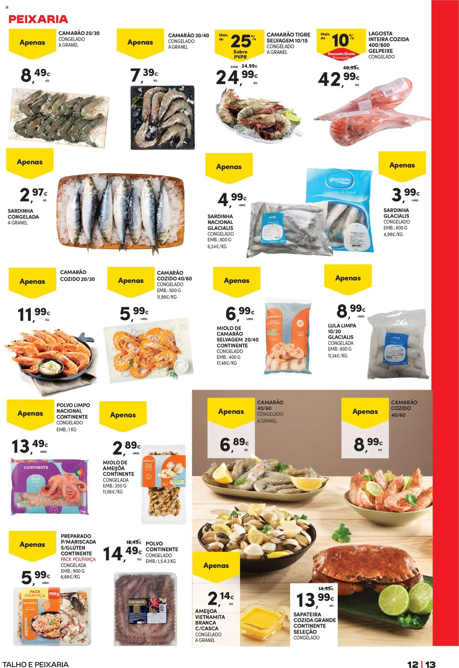 Continente - Açores Férias de Verão │ válido de 16.06.2026 | Página: 13 | Produtos: Polvo, Lagosta, Camarão, Sapateira