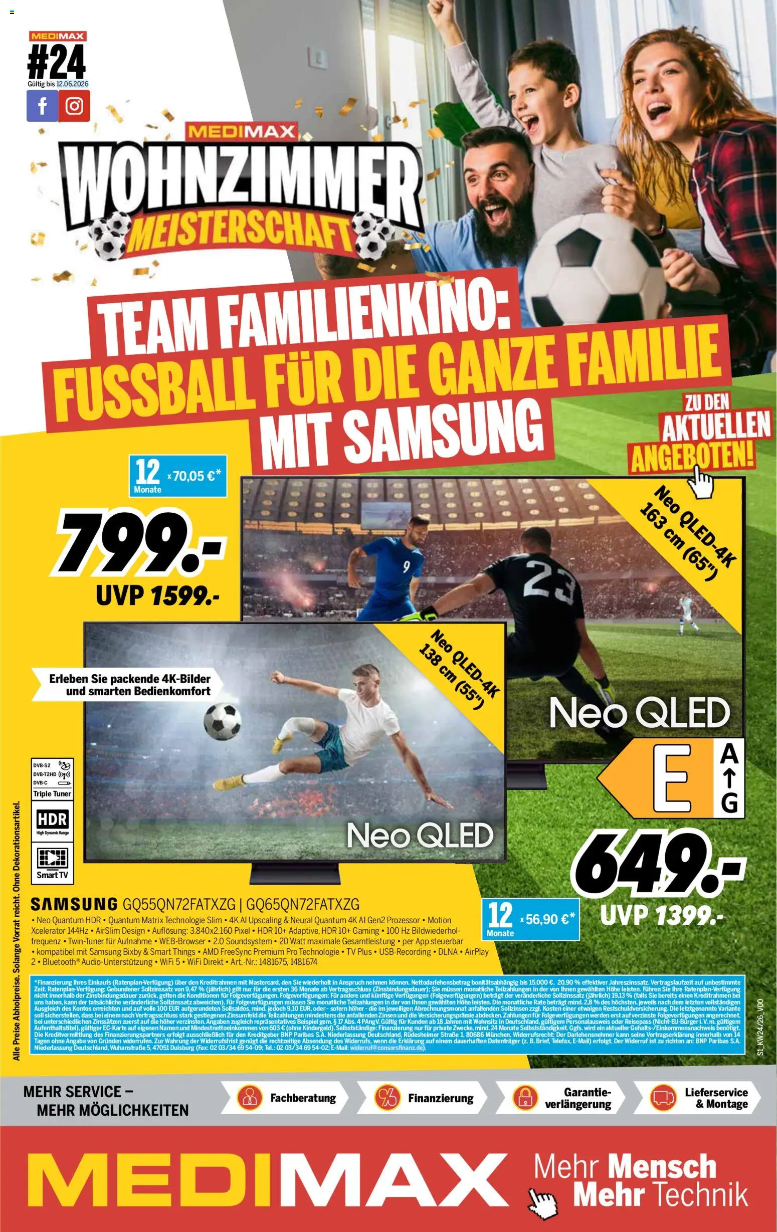Medimax Prospekt – gültig ab 06.06.2026 | Seite: 1 | Produkte: Samsung, Fußball, Soundsystem, TV
