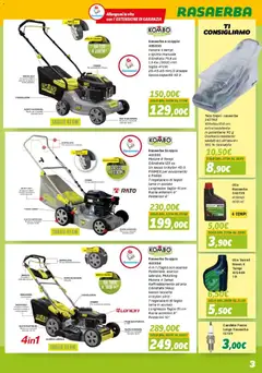 Anteprima del volantino Orizzonte volantino Giardinaggio valido a partire dal 10.04.2026 | Pagina: 3 | Prodotti: Olio, Rasaerba, Candela