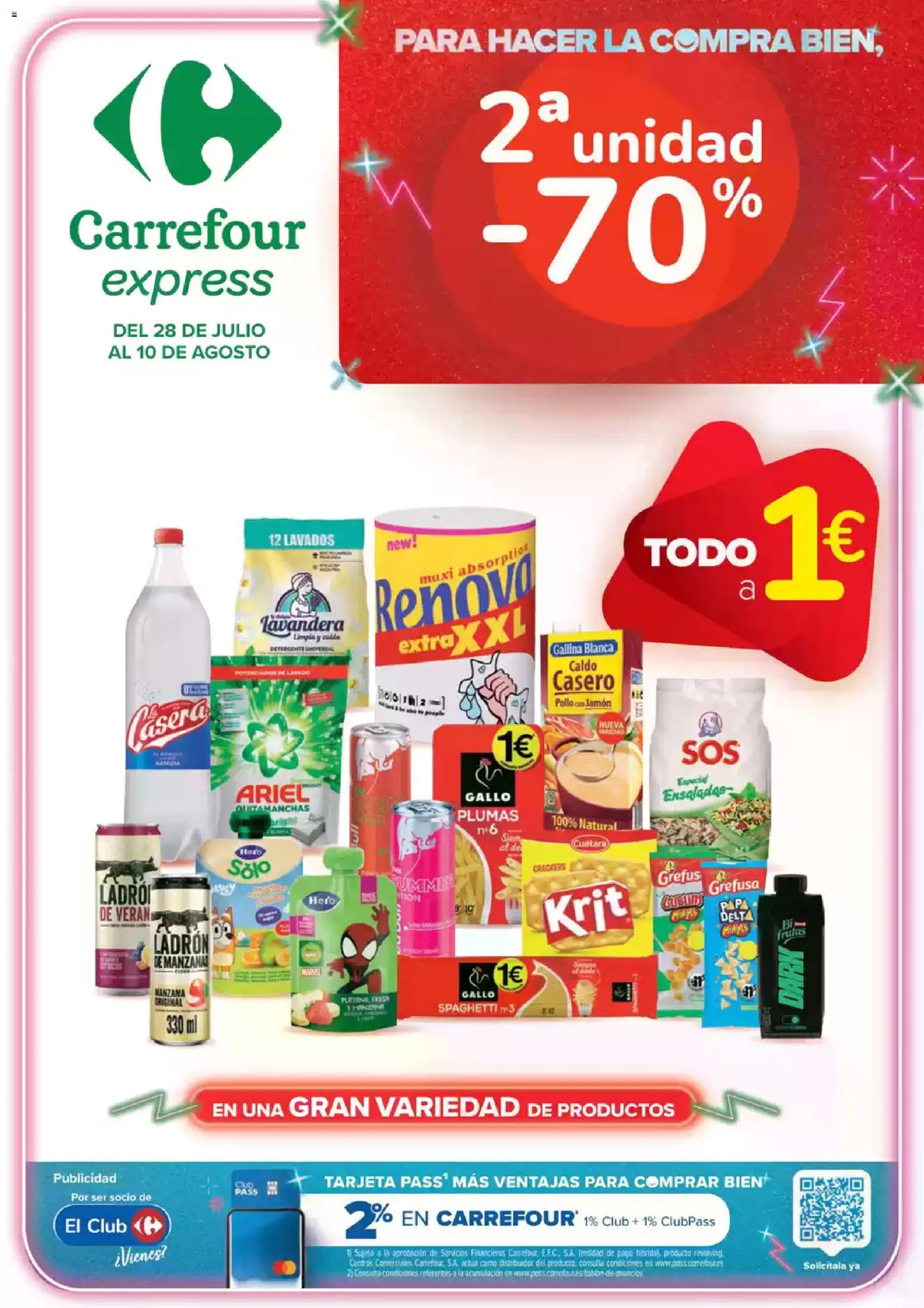 Carrefour Express folleto │ válido desde el 28/07/2026 | Página: 1 | Productos: Quitamanchas, Jamón, Manzanas, Manzana