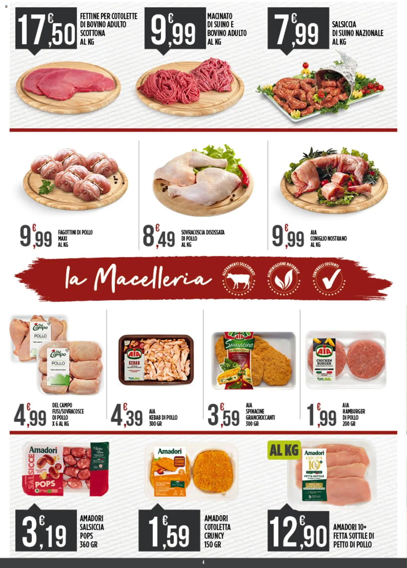 Volantino Euroesse del 15.06.2026 | Pagina: 4 | Prodotti: Pollo, Suino, Salsiccia, Macinato