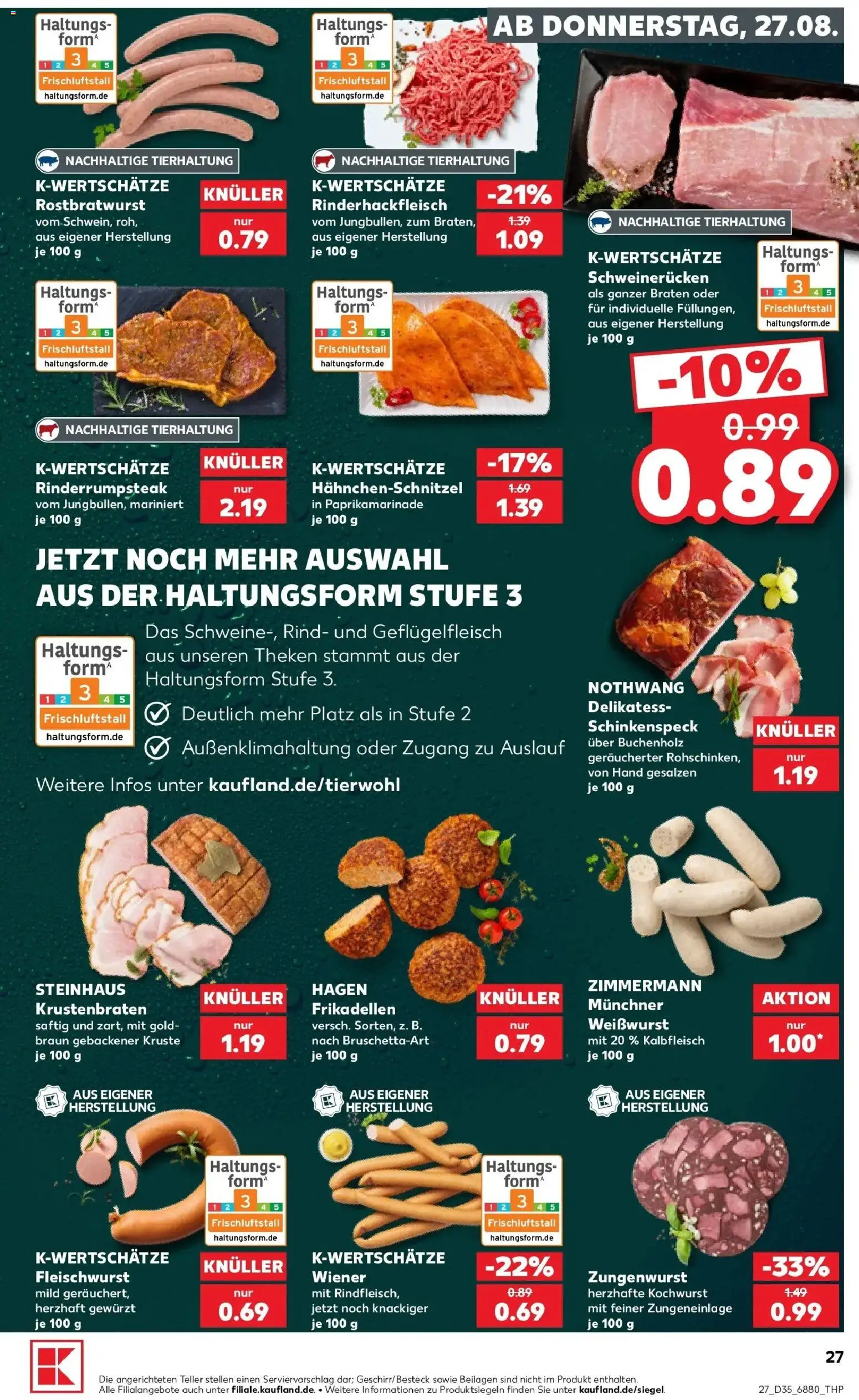 Prospekt Kaufland ab 24.08.2026 » Angebote Online zum Blättern | Seite: 38 | Produkte: Beilagen, Weißwurst, Krustenbraten, Schweinerucken