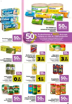 Vista previa En aceitunas CARBONEL Tarro, 425 g y 400 g. válido desde el 11/08/2026 | Página: 27 | Productos: Dulce, Aceite, Patatas, Sardinas