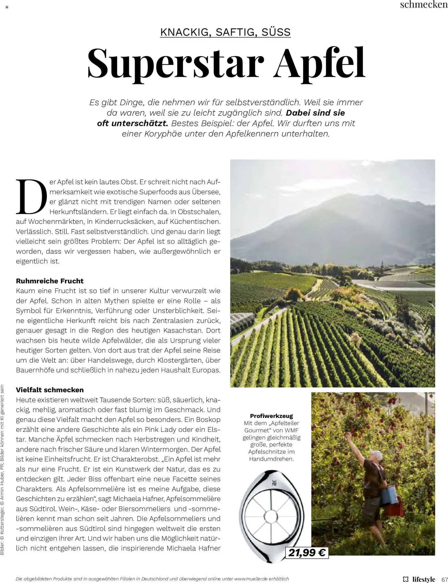 Müller Lifestyle – gültig ab 01.09.2026 | Seite: 67 | Produkte: Käse, Äpfel, Bilder
