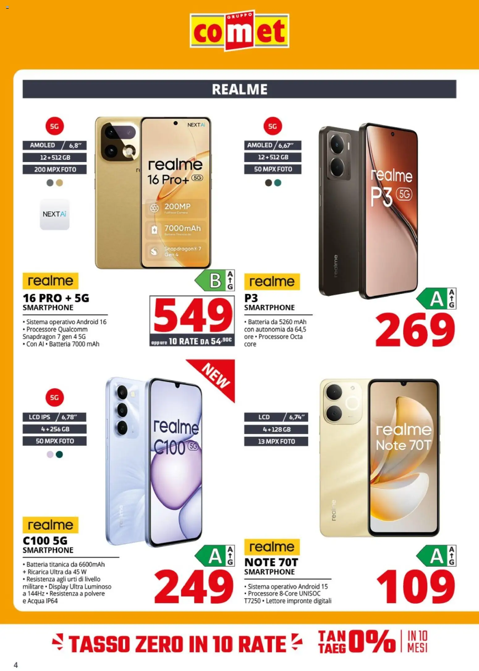Volantino Comet del 30/07/2026 | Pagina: 4 | Prodotti: Acqua, Smartphone, Batteria
