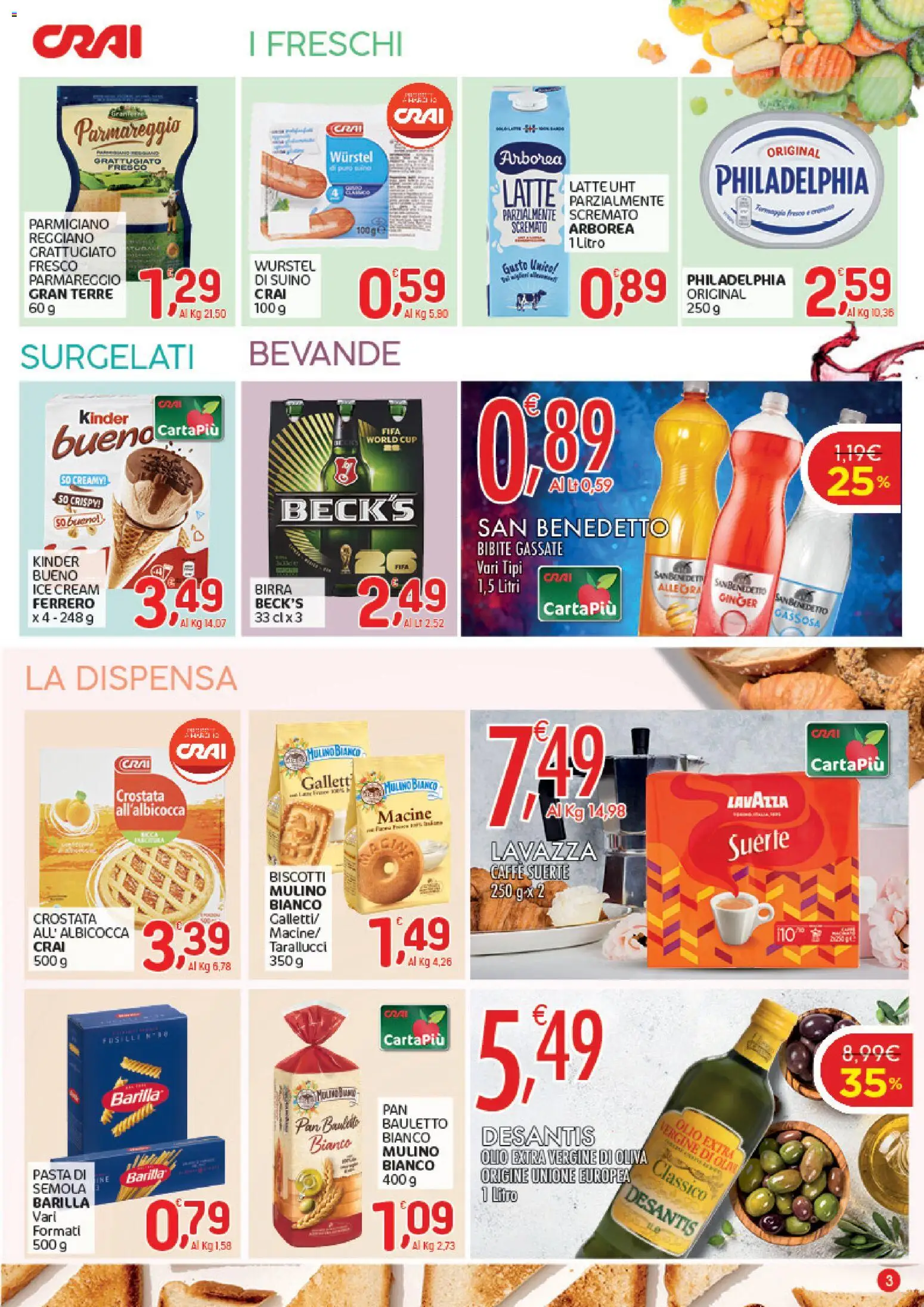 Volantino CRAI del 06/08/2026 | Pagina: 3 | Prodotti: Caffè, Birra, Bevande, Pasta