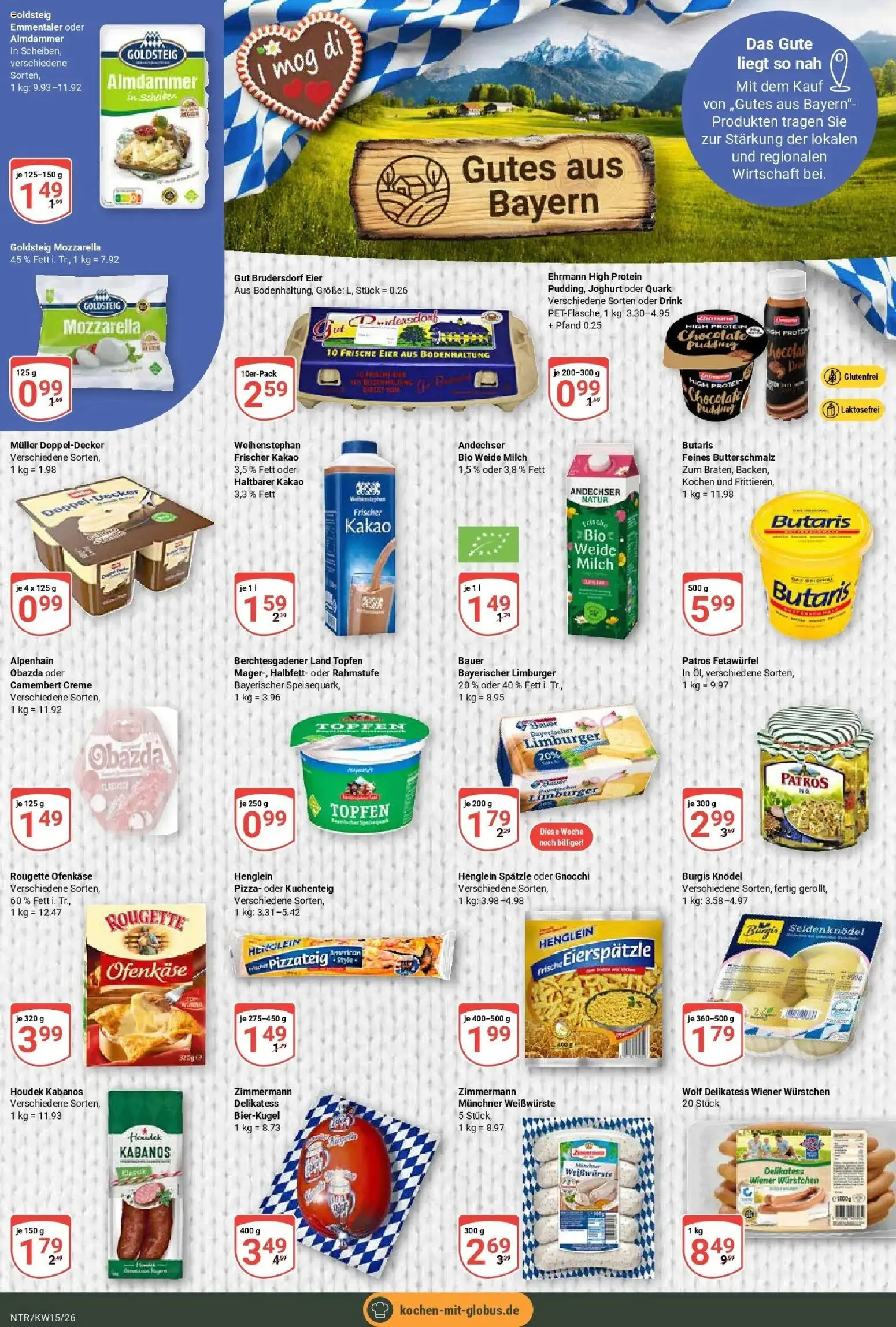 Globus prospekt Neutraubling	 – gültig ab 07.04.2026 | Seite: 8 | Produkte: Butterschmalz, Joghurt, Mozzarella, Pudding