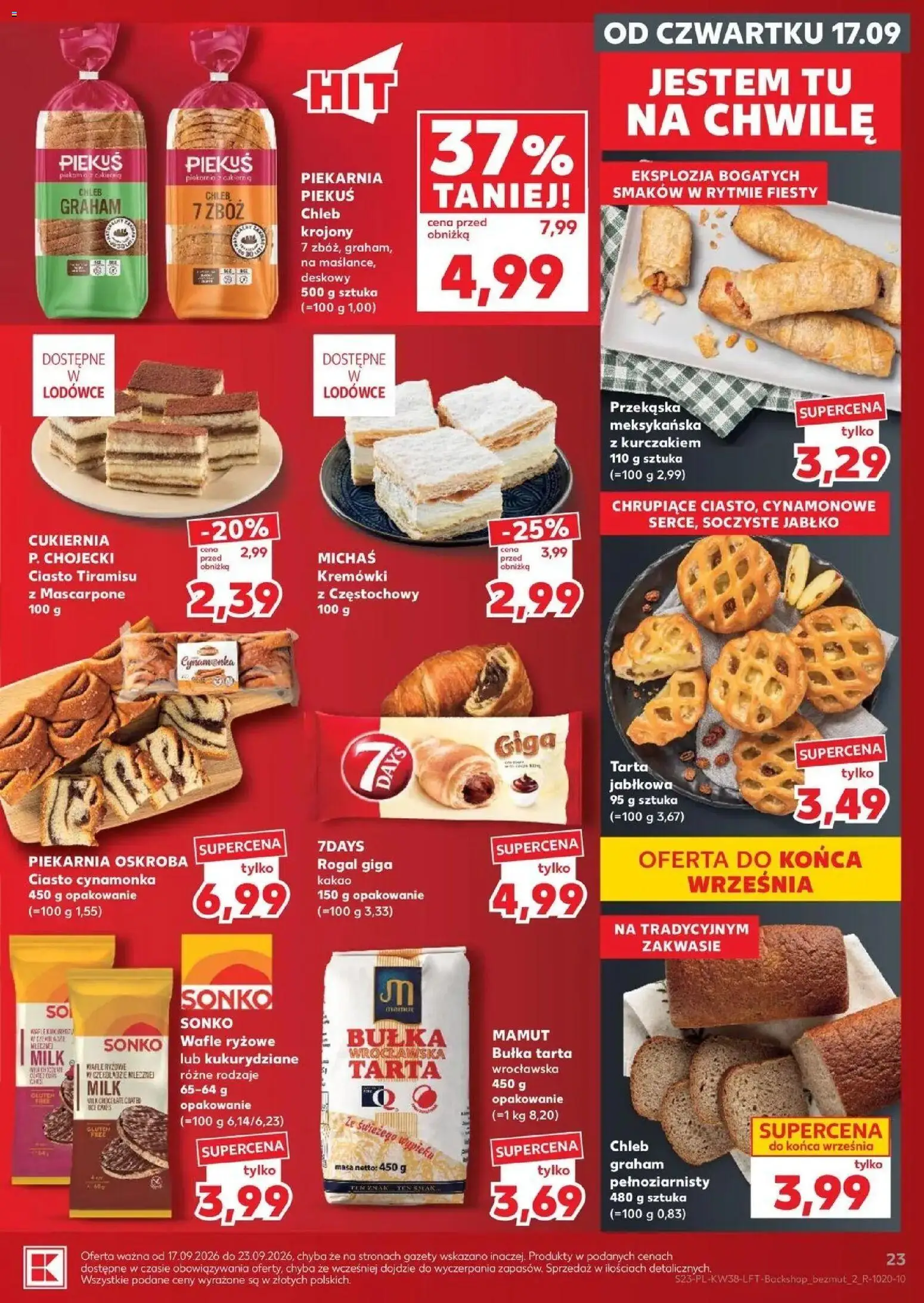 Kaufland gazetka od 17.09.2026 - od jutra PDF | Strona: 23 | Produkty: Piekarnia, Gazety, Chleb, Chleb graham