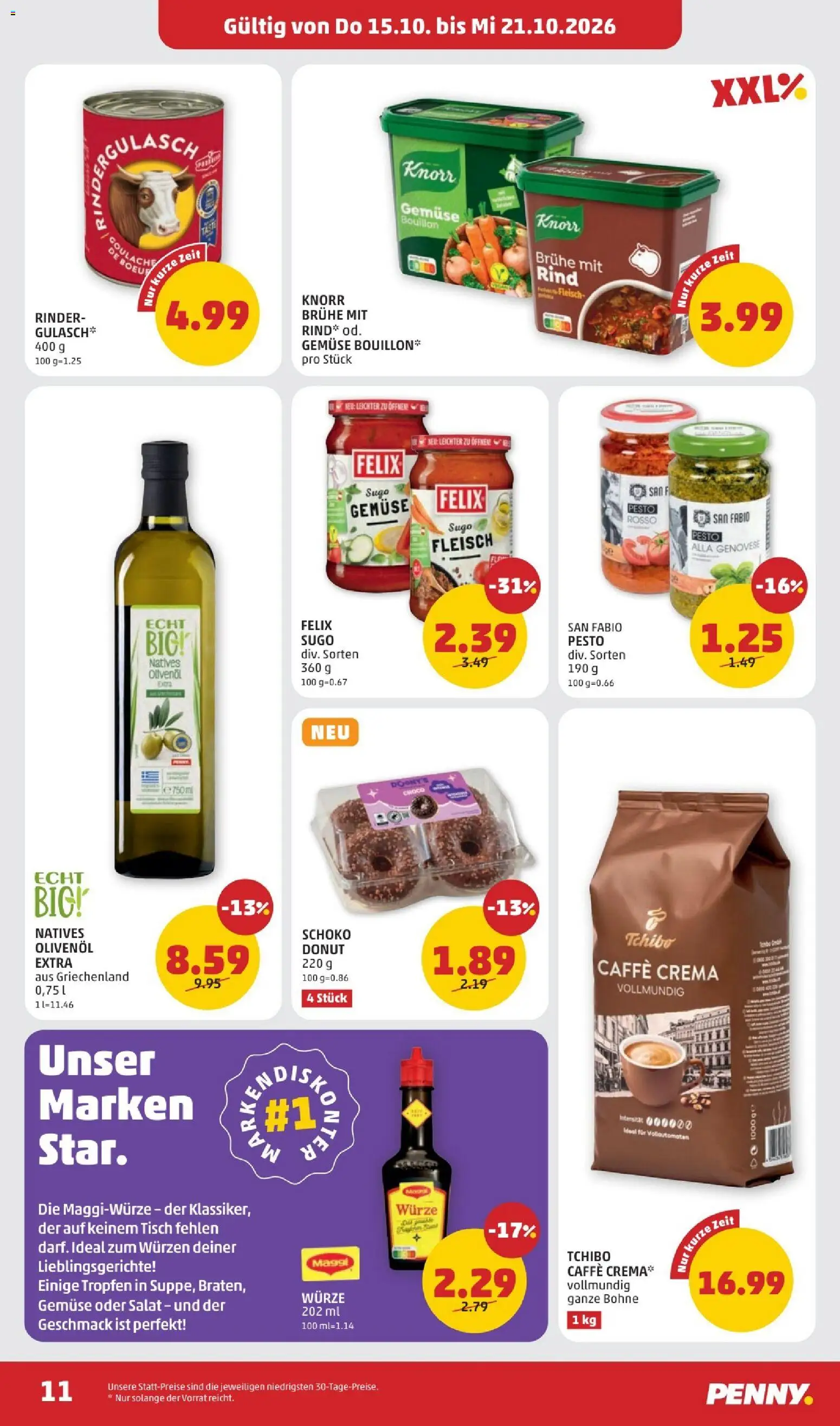 Penny Markt Flugblatt gültig ab 15.10.2026 | Seite: 13 | Produkte: Brühe, Salat, Gemüse, Bohne