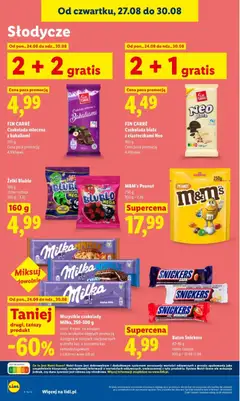Pogląd oferty "Wszystkie czekolady Milka, 250-300 g, Wszystkie czekolady Milka, 250-300 g" - ważna od 27.08.2026 | Strona: 74