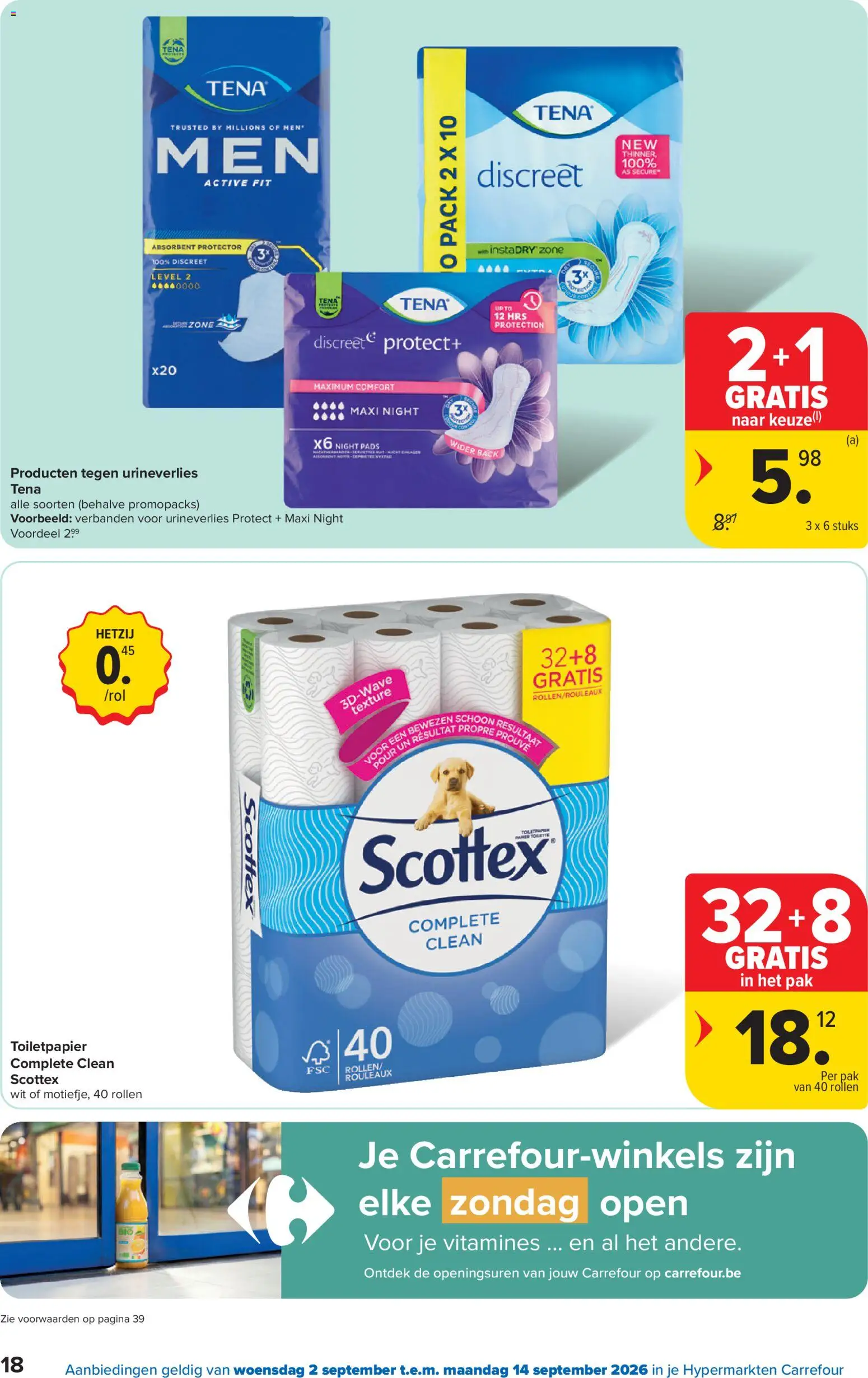 {H1} | Pagina: 18 | Producten: Pads, Toiletpapier, Toilet