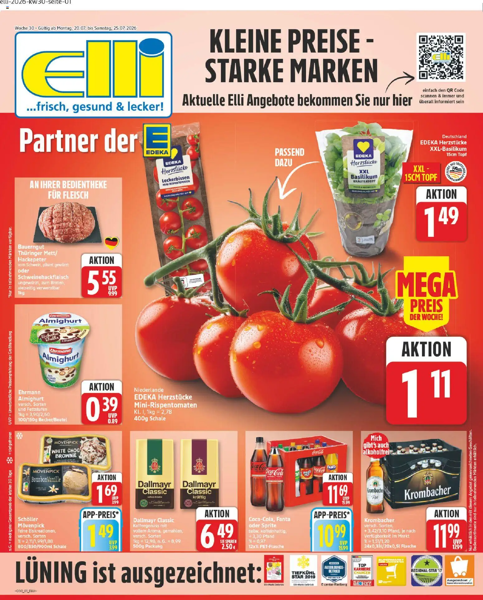 Elli Markt Prospekt Hövelhof – gültig ab 20.07.2026 | Seite: 1 | Produkte: Fanta, Sprite, Dallmayr, Fleisch