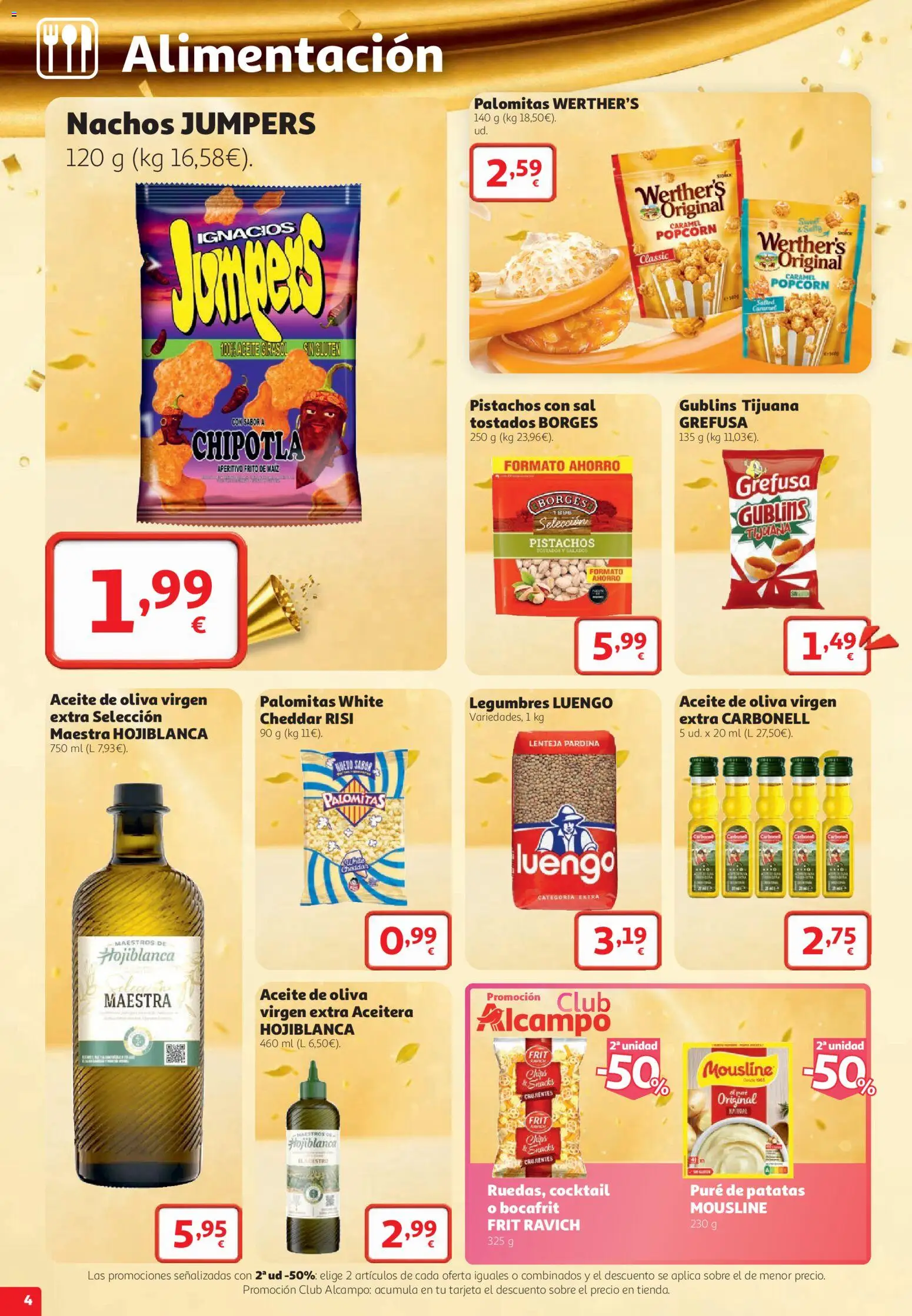 Alcampo HG Nacional │ válido desde el 22/10/2026 | Página: 4 | Productos: Aceite, Legumbres, Patatas, Sal
