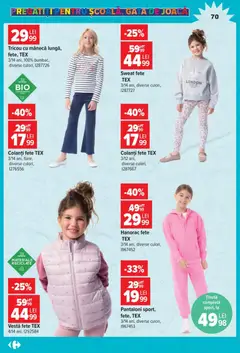 Ofertele Carrefour valabile de la 12.08.2026 | Pagină: 70 | Produse: Tricou, Pantaloni, Hanorac, Tex