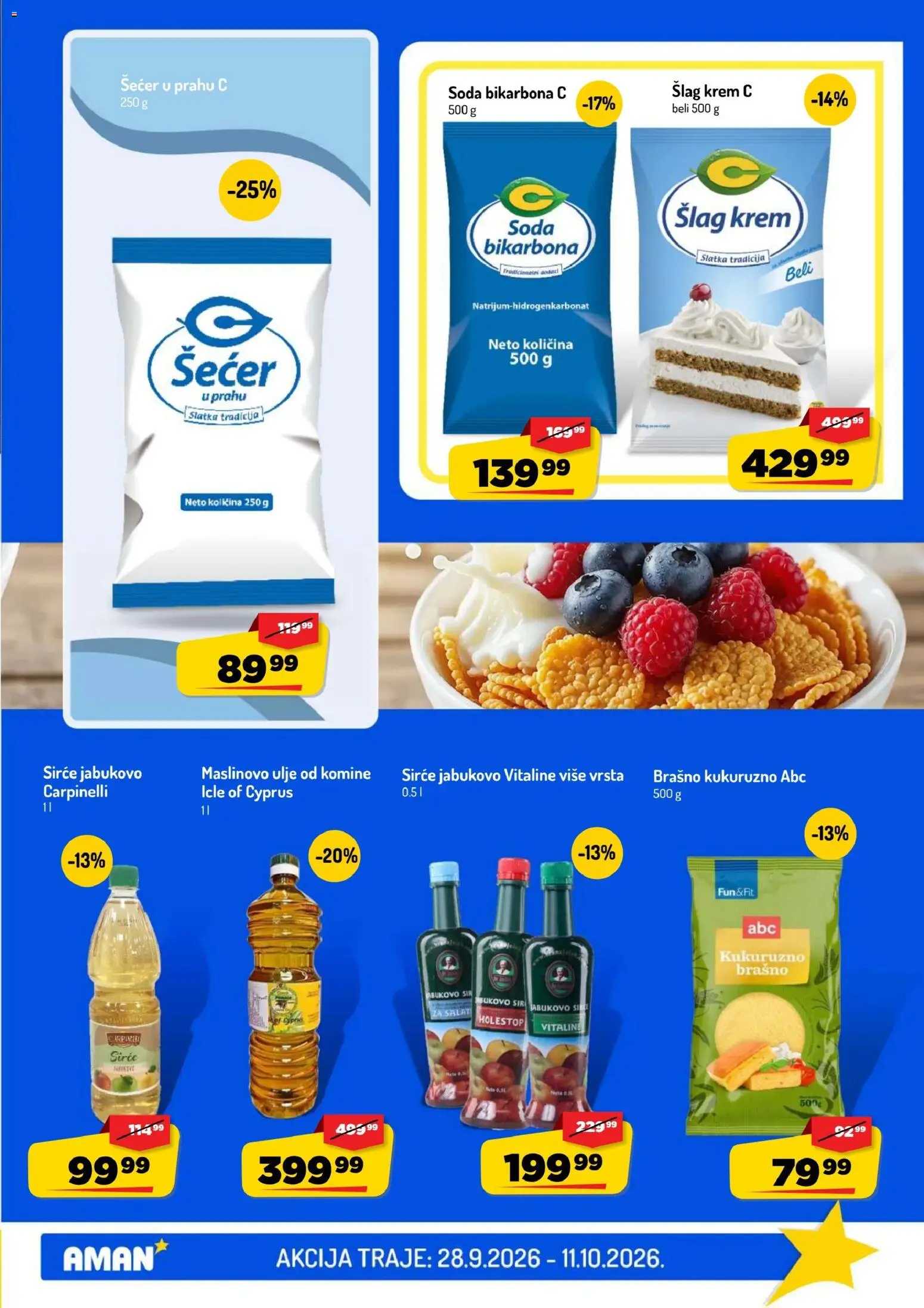 Aman katalog - važi od 28.09.2026 | Strana: 19 | Proizvode: Šlag, Šećer, Sir, Sirće