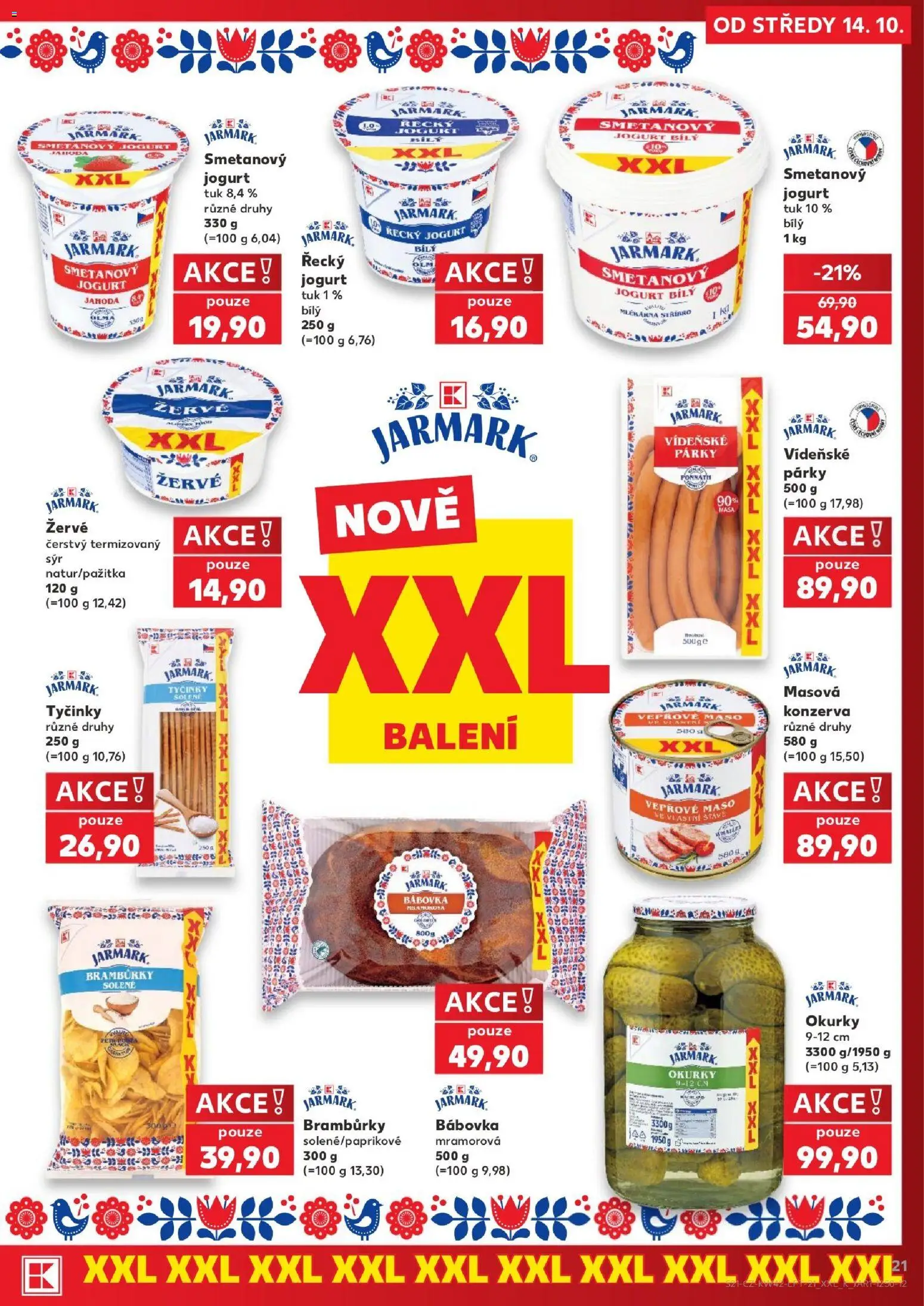 Kaufland leták - Brno od 14.10.2026 | Strana: 21 | Produkty: Vídeňské párky, Párky, Bábovka, Maso
