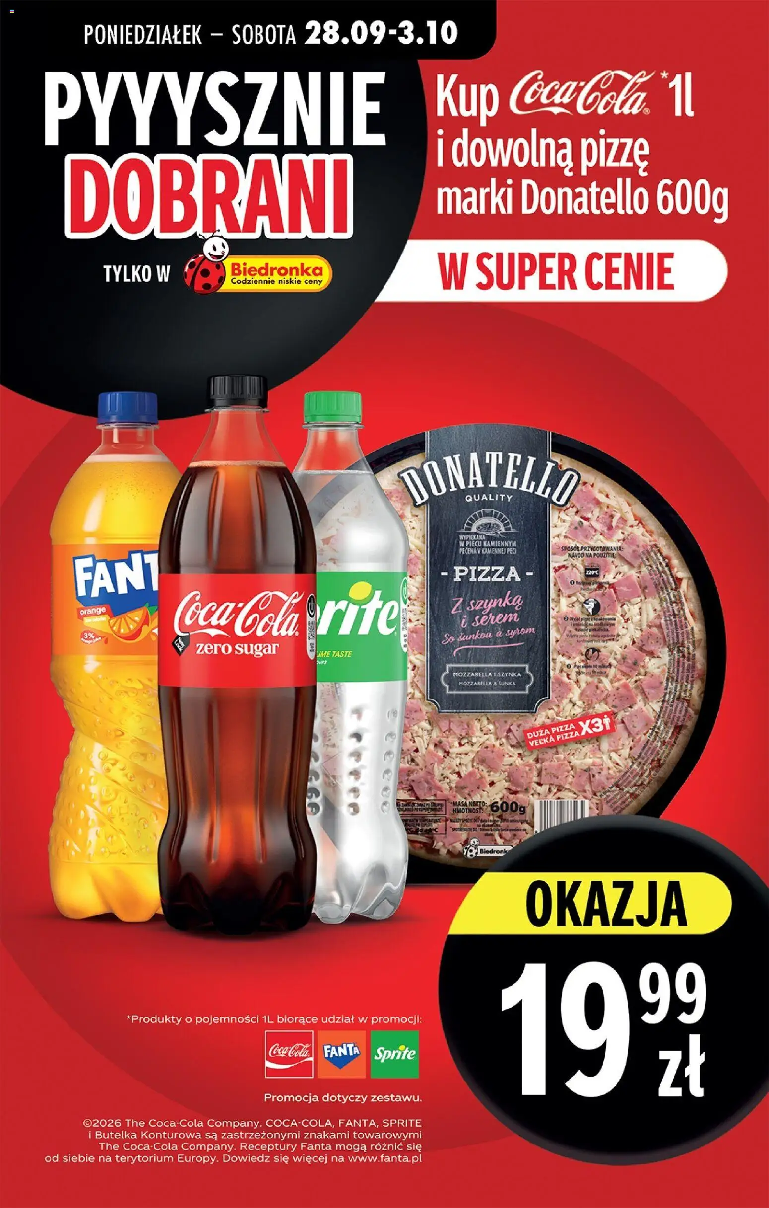 Biedronka Polsko leták - Codziennie niskie ceny od 28.09.2026 | Strana: 86 | Produkty: Šunka, Fanta, Sprite, Mozzarella