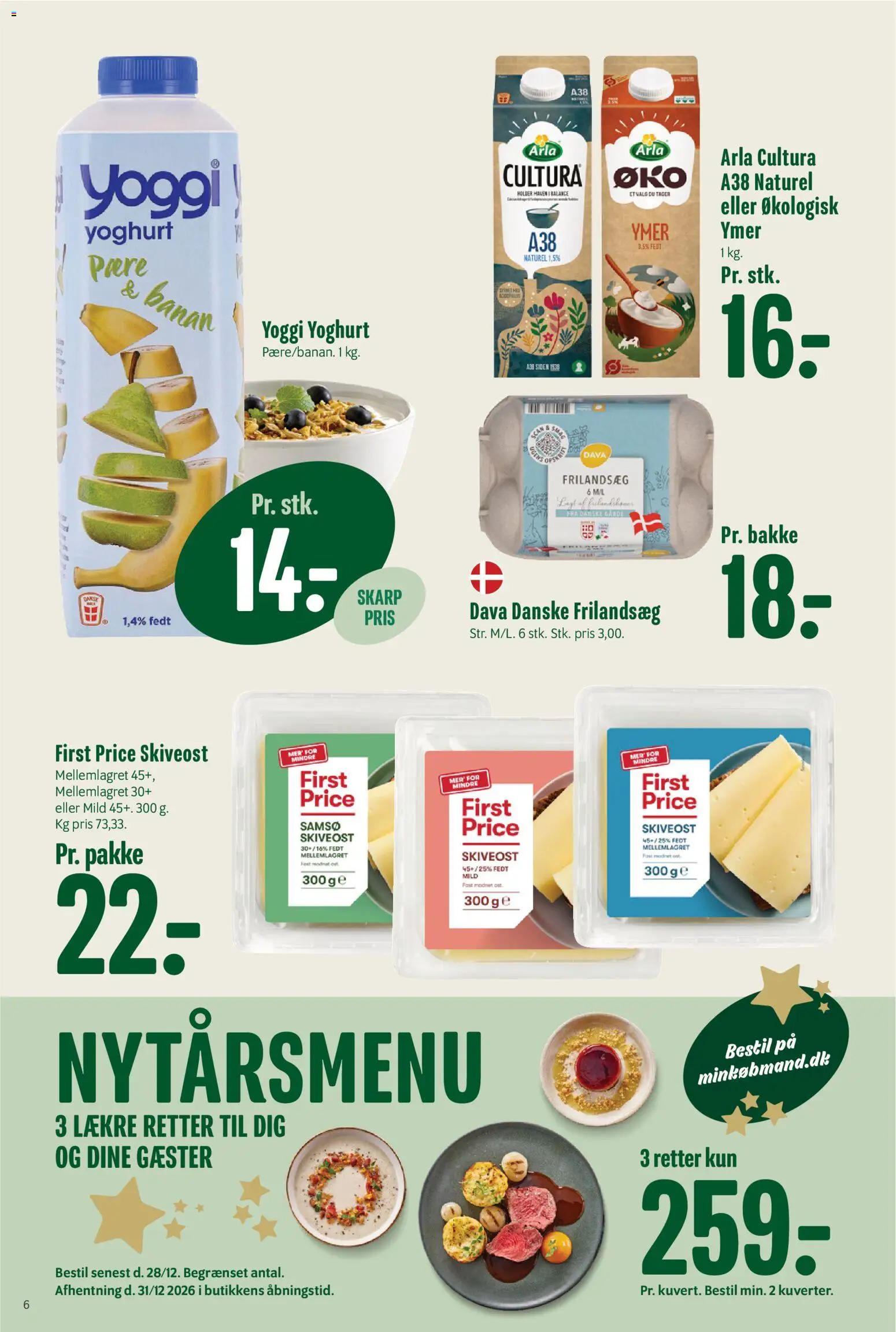 Min Købmand tilbudsavis – gyldig fra 30/10/2026 | Side: 6 | Produkter: Yoghurt, Ymer, Skiveost