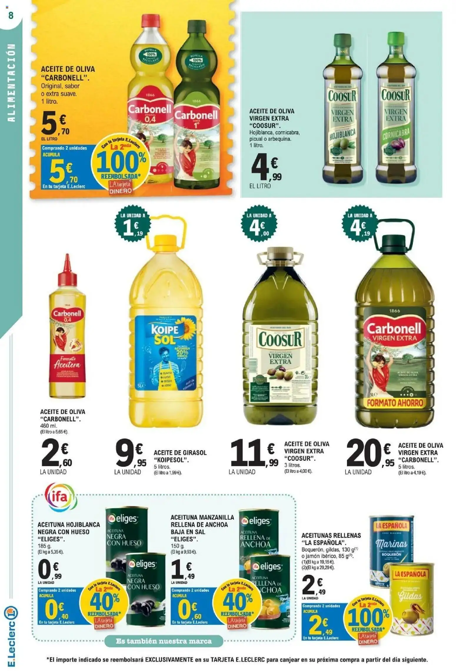 E.Leclerc Megames 2 07/10/2026 - 18/10/2026 | Página: 8 | Productos: Aceite, Jamón, Anchoa, Sal