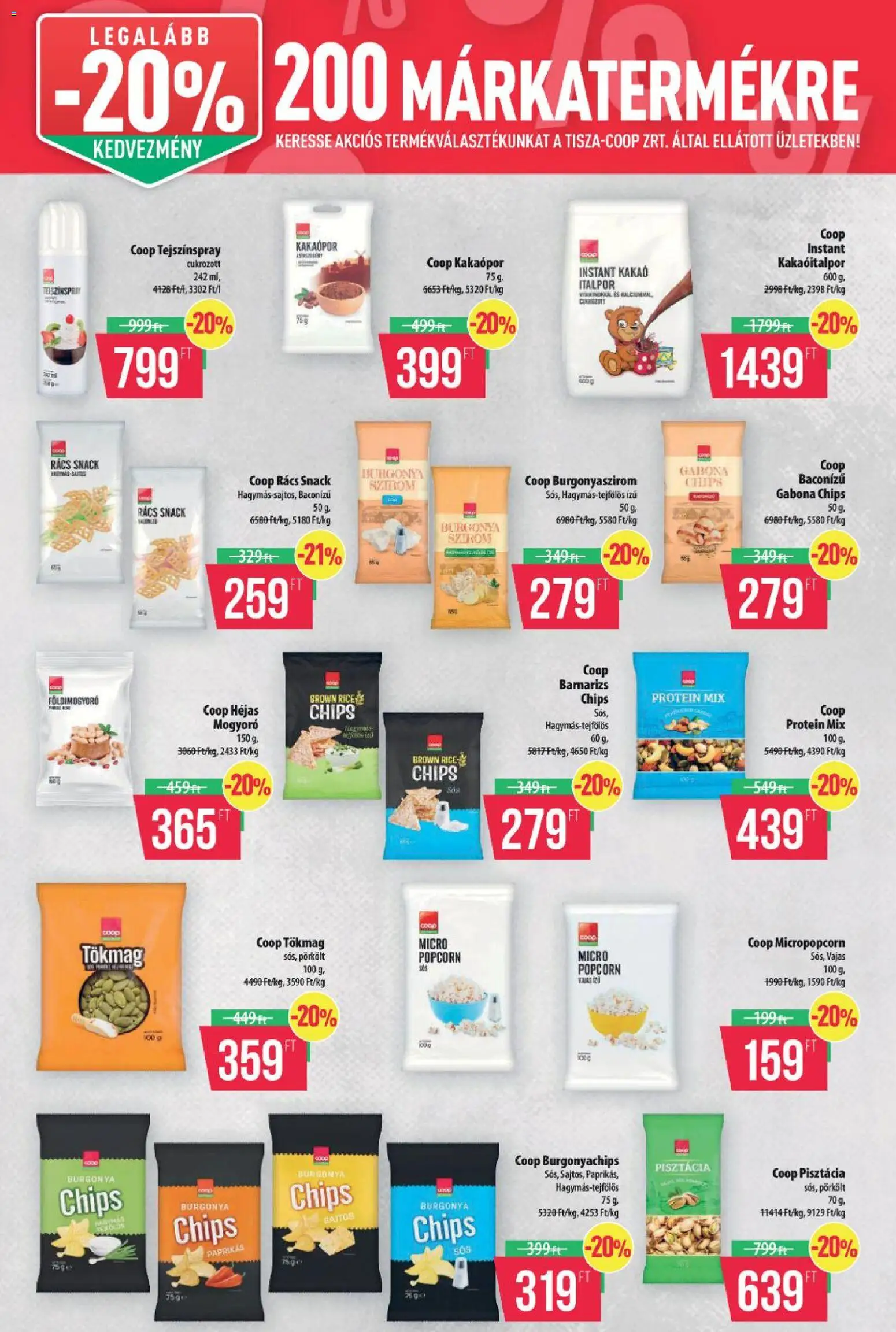 COOP Szolnok akciós ujság - amely érvényes a következő dátumtól: 2026.10.08. | Oldal: 8 | Termékek: Tökmag, Chips, Mogyoró, Italpor