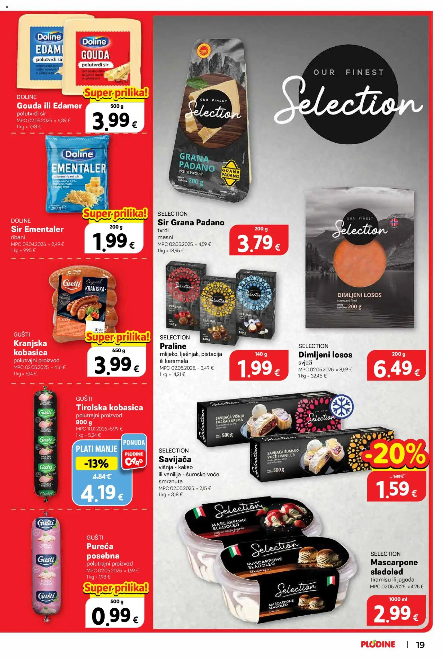 Plodine katalog | vrijedi od 20.05.2026 | Stranica: 21 | Proizvodi: Krema, Losos, Kakao, Gouda