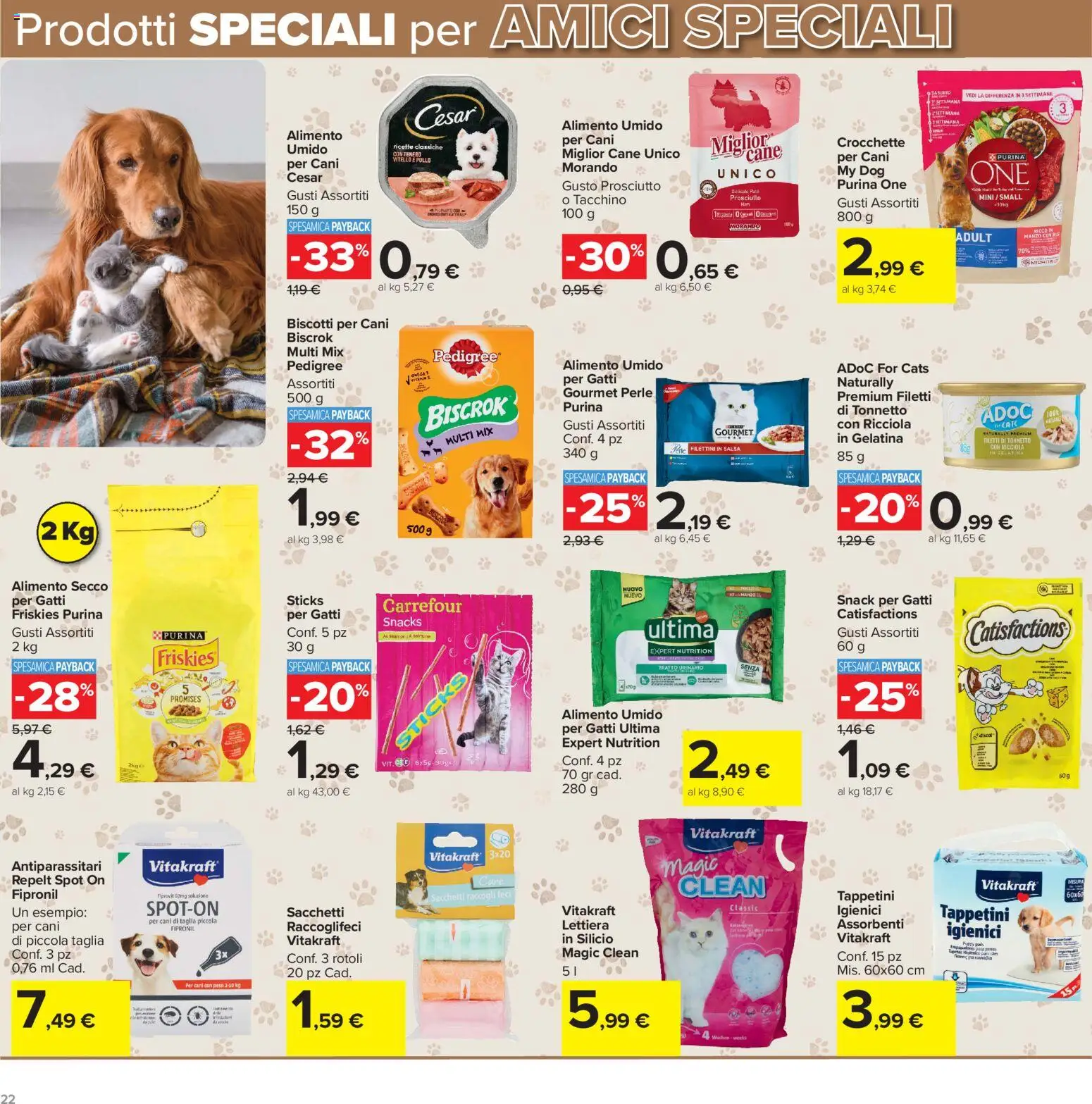 Volantino Carrefour del 29/09/2026 | Pagina: 22 | Prodotti: Pollo, Tacchino, Prosciutto, Assorbenti
