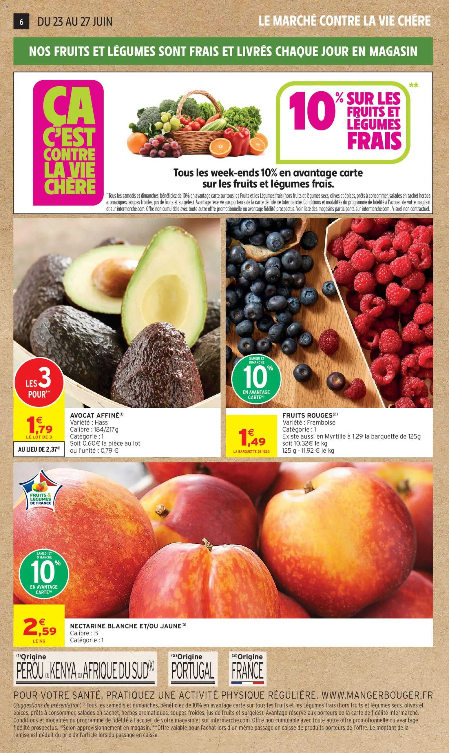{H1} | Page: 6 | Produits: Framboise, Olives, Nectarine, Jus