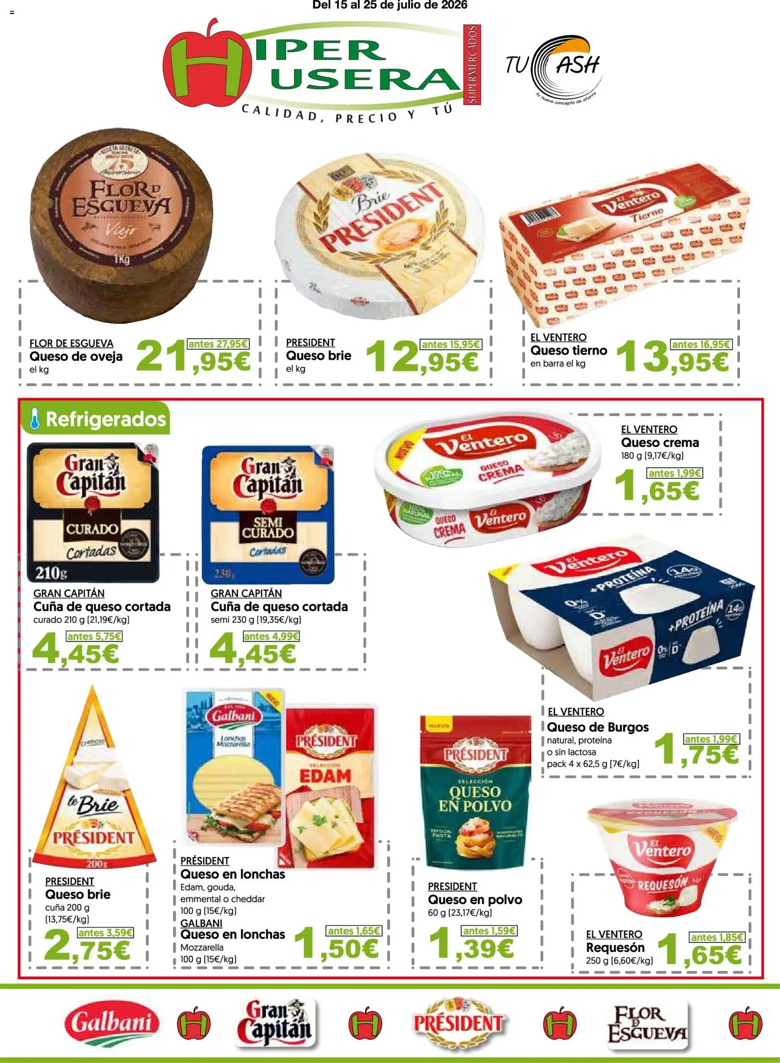 Hiper Usera Robapuntos Julio │ válido desde el 15/07/2026 | Página: 1 | Productos: Polvo, Queso de oveja, Crema, Cuna
