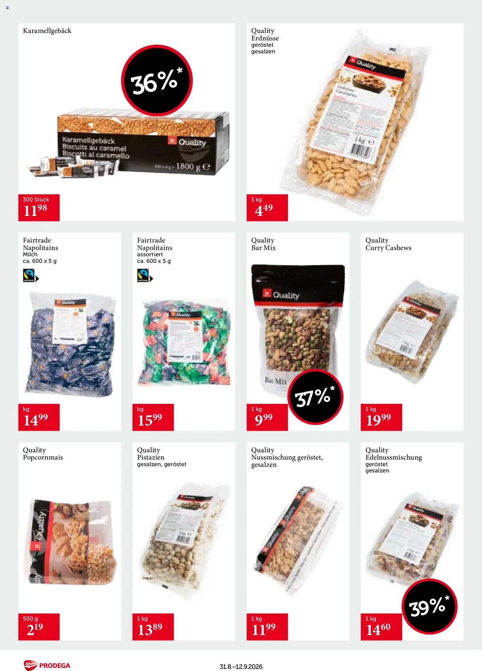 Prodega aktionen Transgourmet Quality – gültig ab 31.08.2026 | Seite: 18 | Produkte: Erdnüsse, Milch
