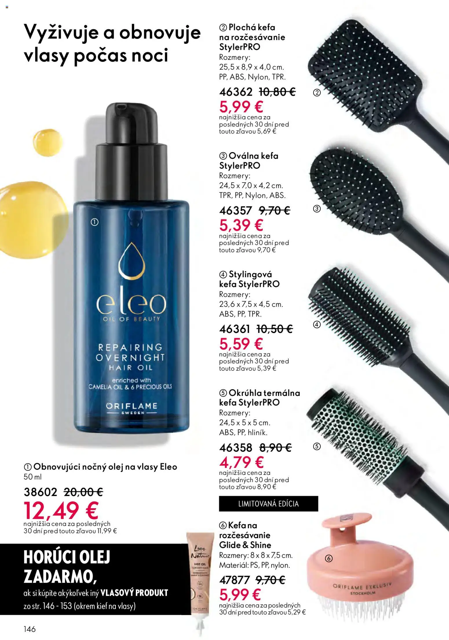 Nové Oriflame akcie – leták je platný od 27.05.2026 | Strana: 146 | Produkty: Olej, Olej na vlasy, Kefa