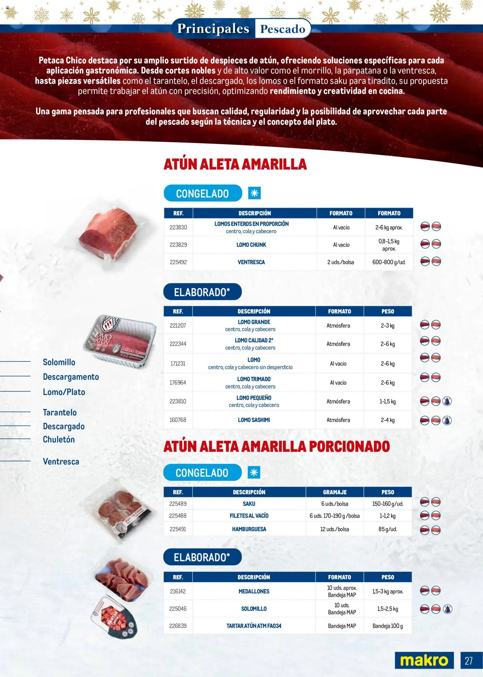 Makro Navidad │ válido desde el 08/10/2026 | Página: 27 | Productos: Medallones, Atún, Pescado, Bandeja