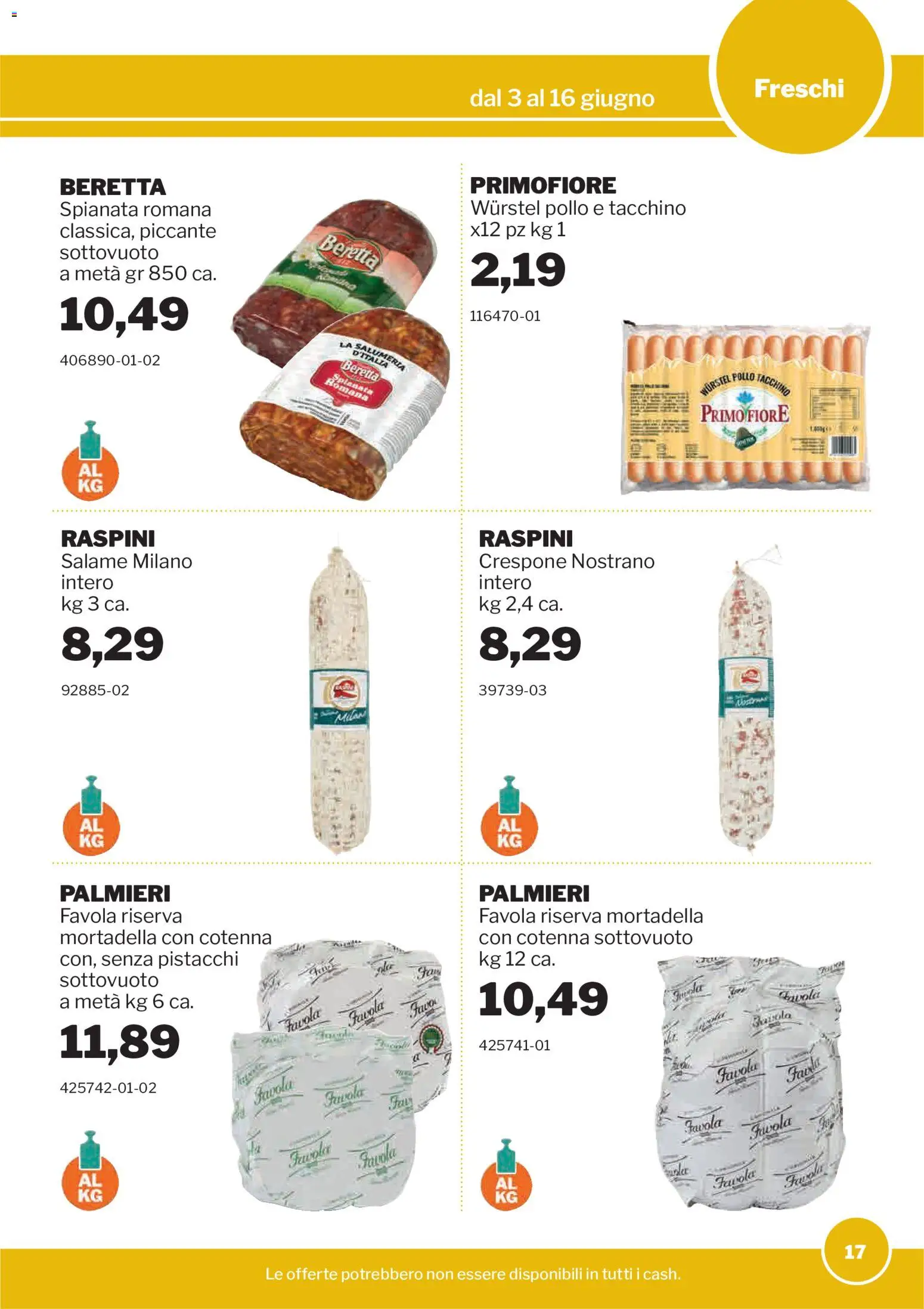 Volantino Sogegross del 03.06.2026 | Pagina: 17 | Prodotti: Salame, Pollo, Tacchino, Wurstel