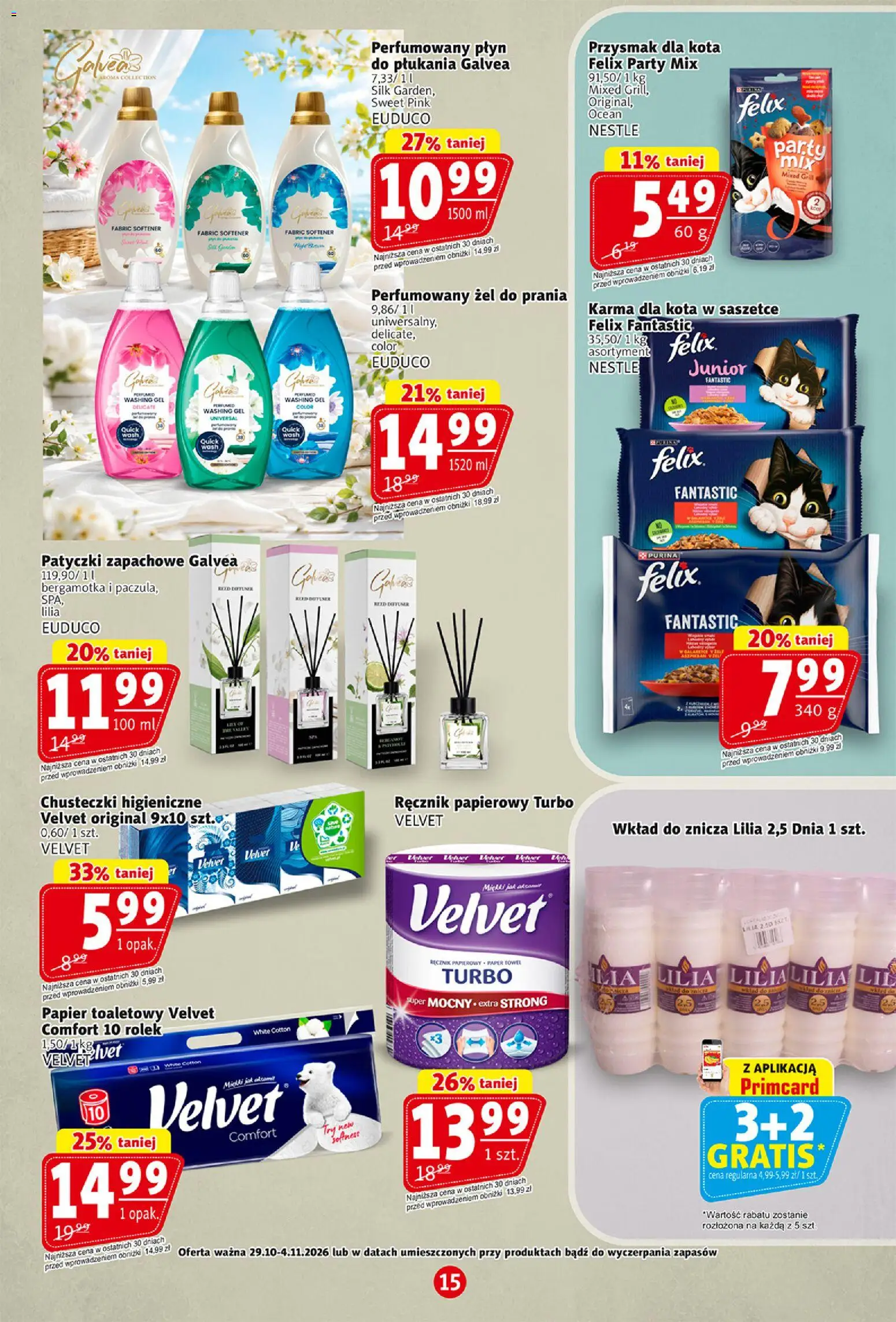 Prim Market gazetka od 29.10.2026 | Strona: 15 | Produkty: Chusteczki, Papier toaletowy, Chusteczki higieniczne, Ręcznik papierowy