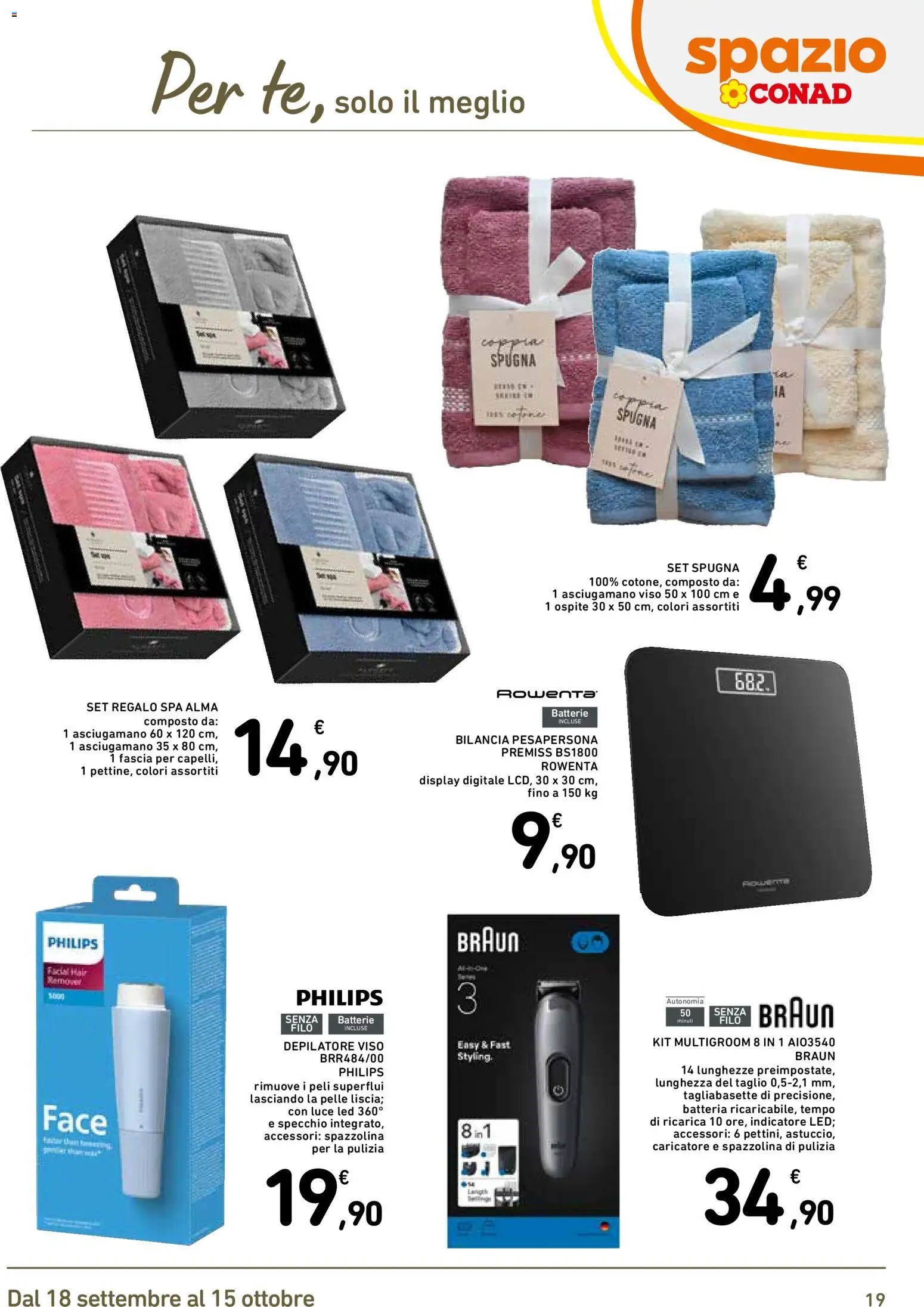 Volantino Spazio Conad del 18/09/2026 | Pagina: 19 | Prodotti: Batteria, Specchio, Batterie, Luce LED
