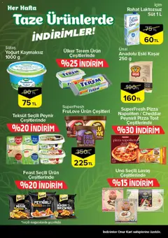 30 Temmuz 2026 tarihinden itibaren geçerli olan Onur Market kataloğu önizlemesi | Sayfa: 3 | Ürünler: Süt, Peynir, Yoğurt, Pizza