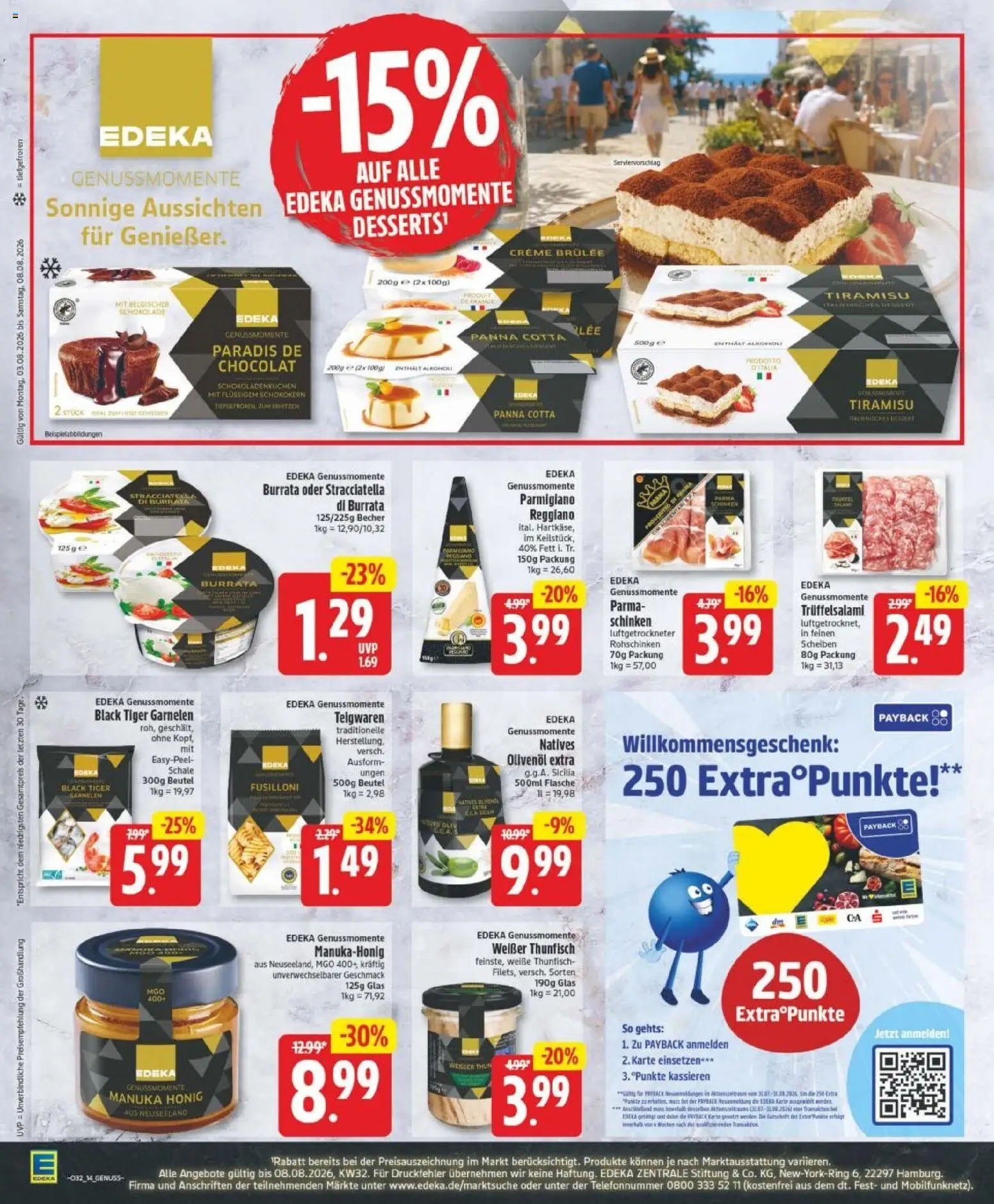 Edeka Prospekt Hannover – gültig ab 03.08.2026 | Seite: 14 | Produkte: Thunfisch, Schokolade, Creme, Schinken
